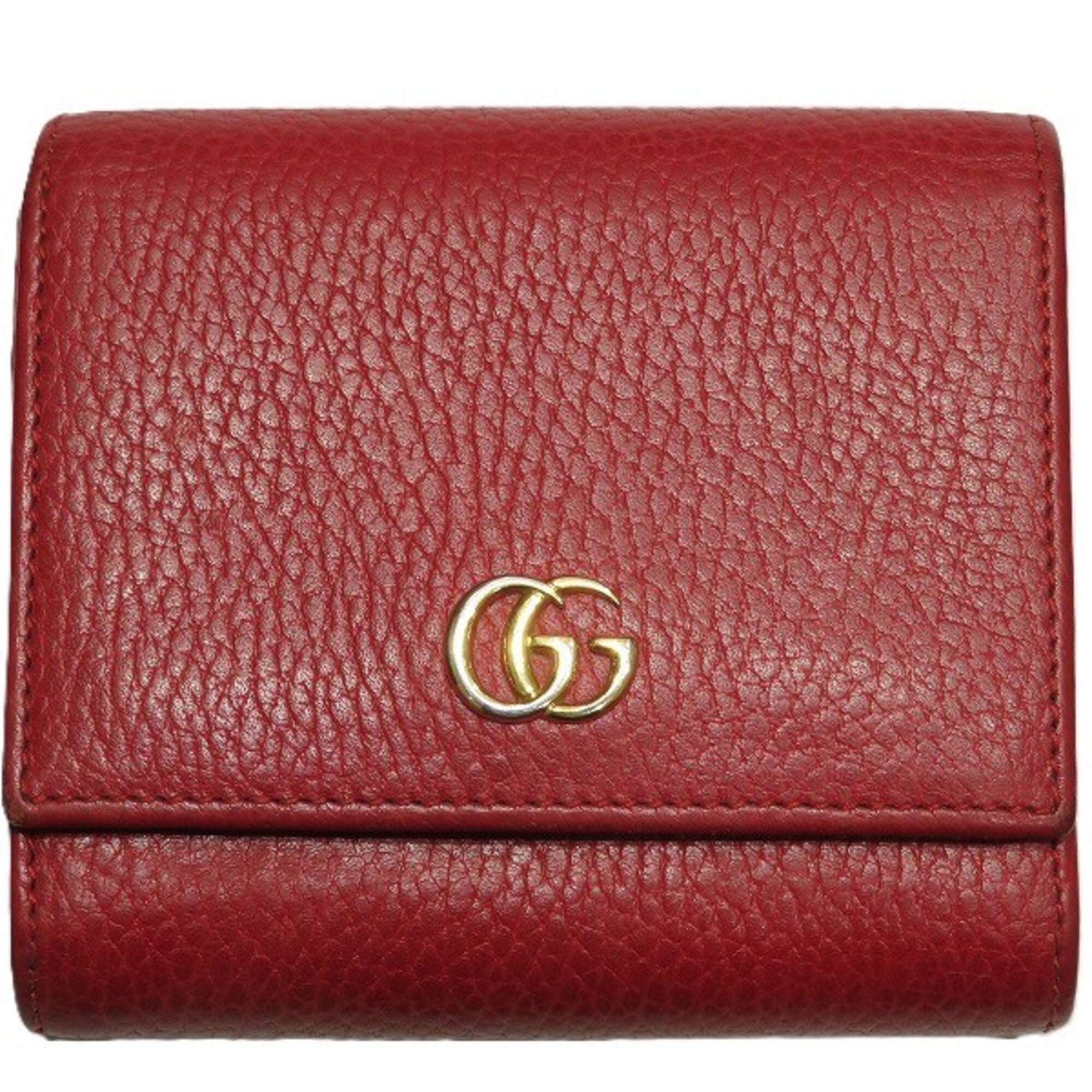 Gucci Red Color Leather Wallet (Bi-Fold) (Pre-Owned)