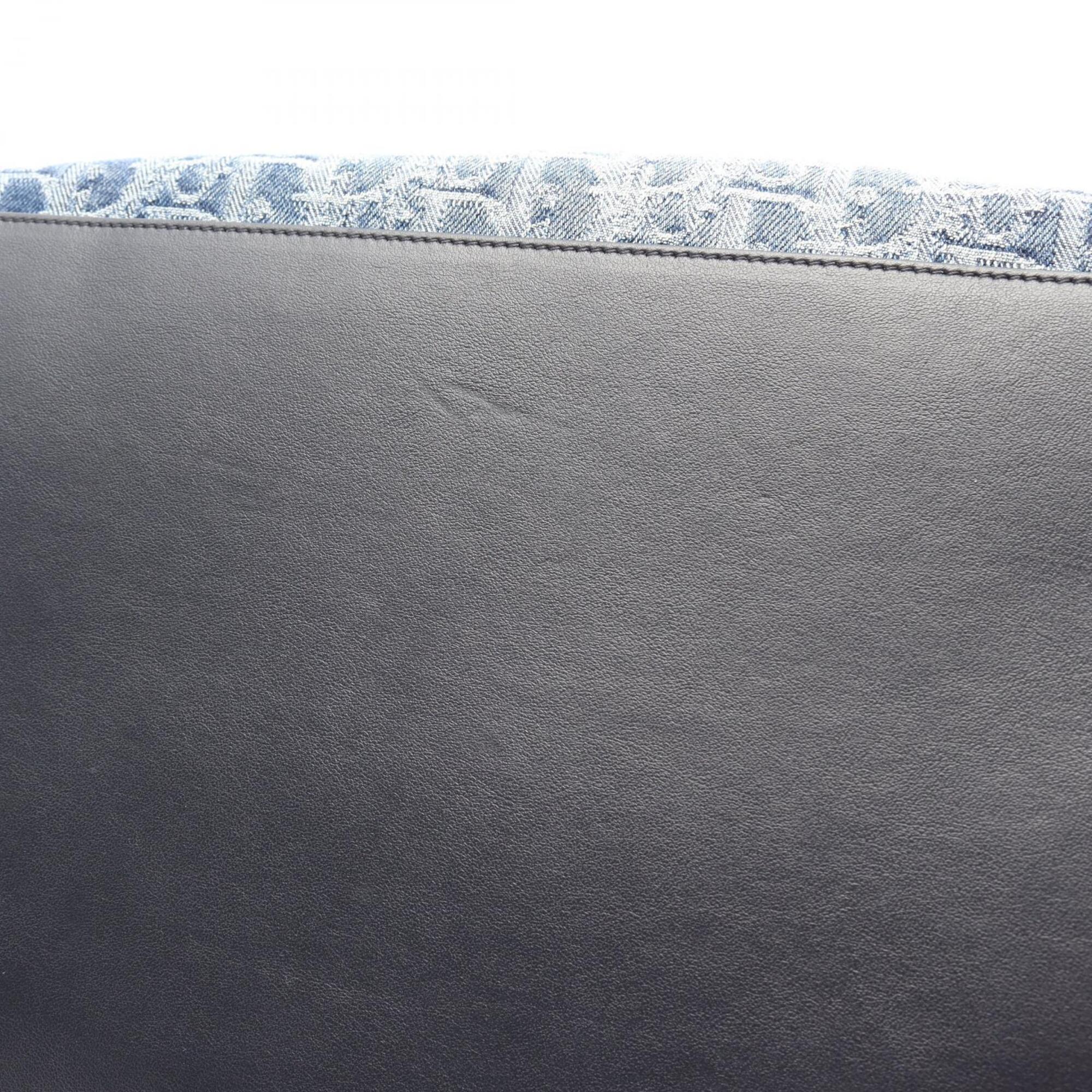 Christian Dior Black Blue Denim Leather Tote Bag (Pre-Owned)