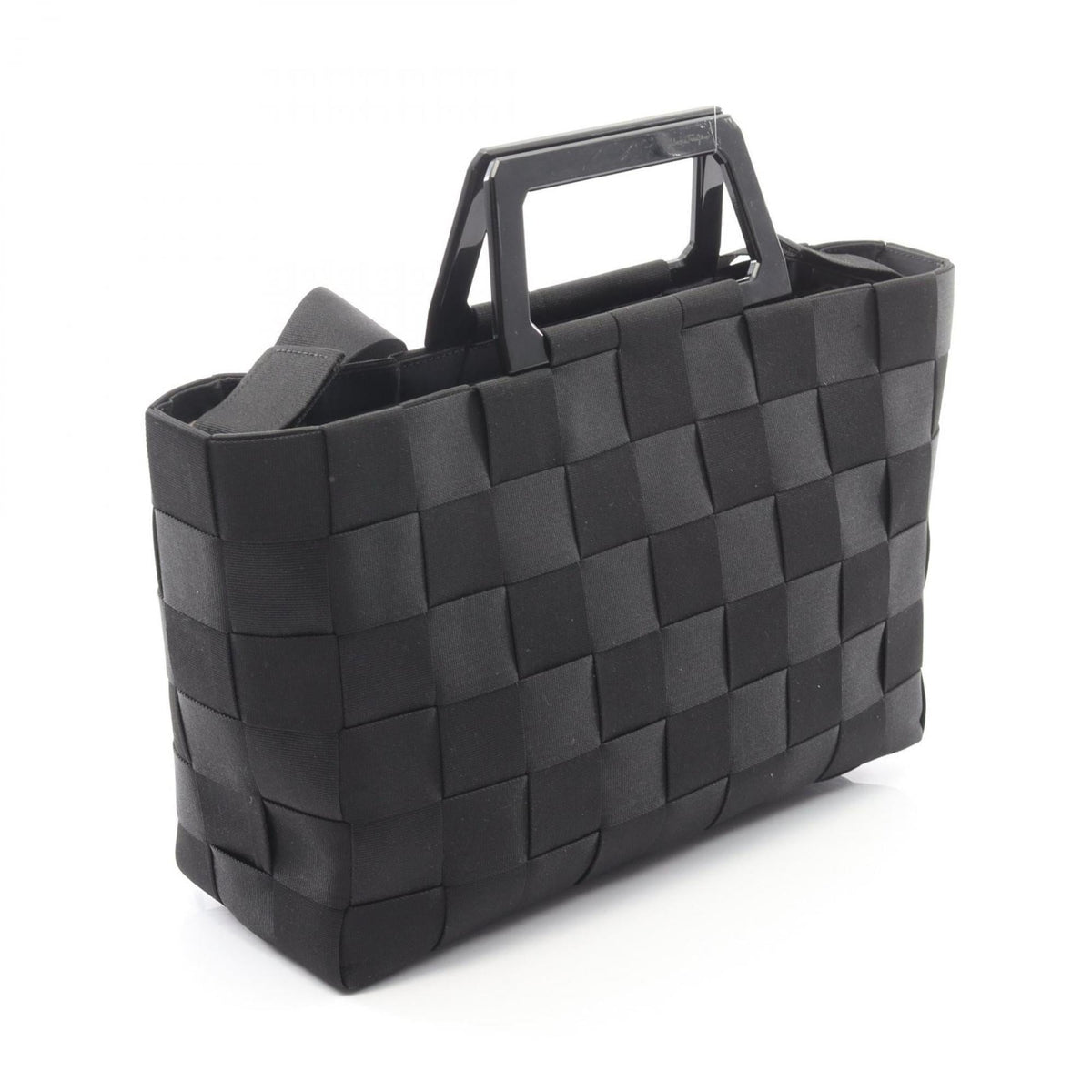 Salvatore Ferragamo Black Nylon Canvas Handbag (Pre-Owned)