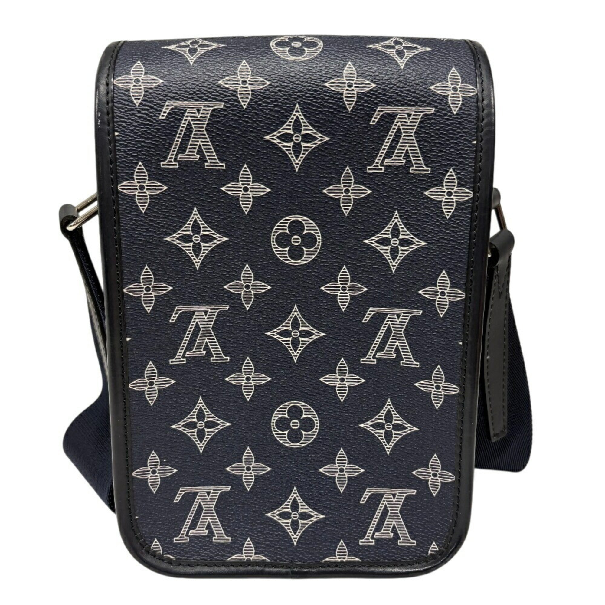 Louis Vuitton Navy Leather Shoulder Bag (Pre-Owned)
