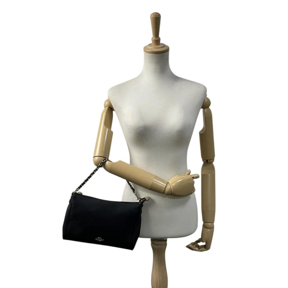Coach Black Leather Handbag Shoulder Bag (Pre-Owned)