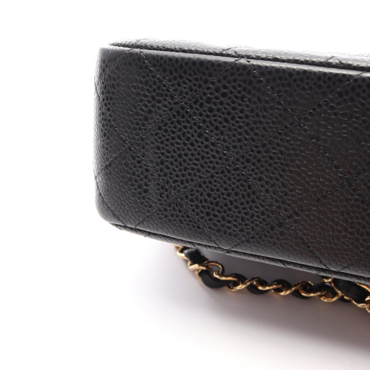 Chanel Black Grained Calfskin Handbag Shoulder Bag (Pre-Owned)