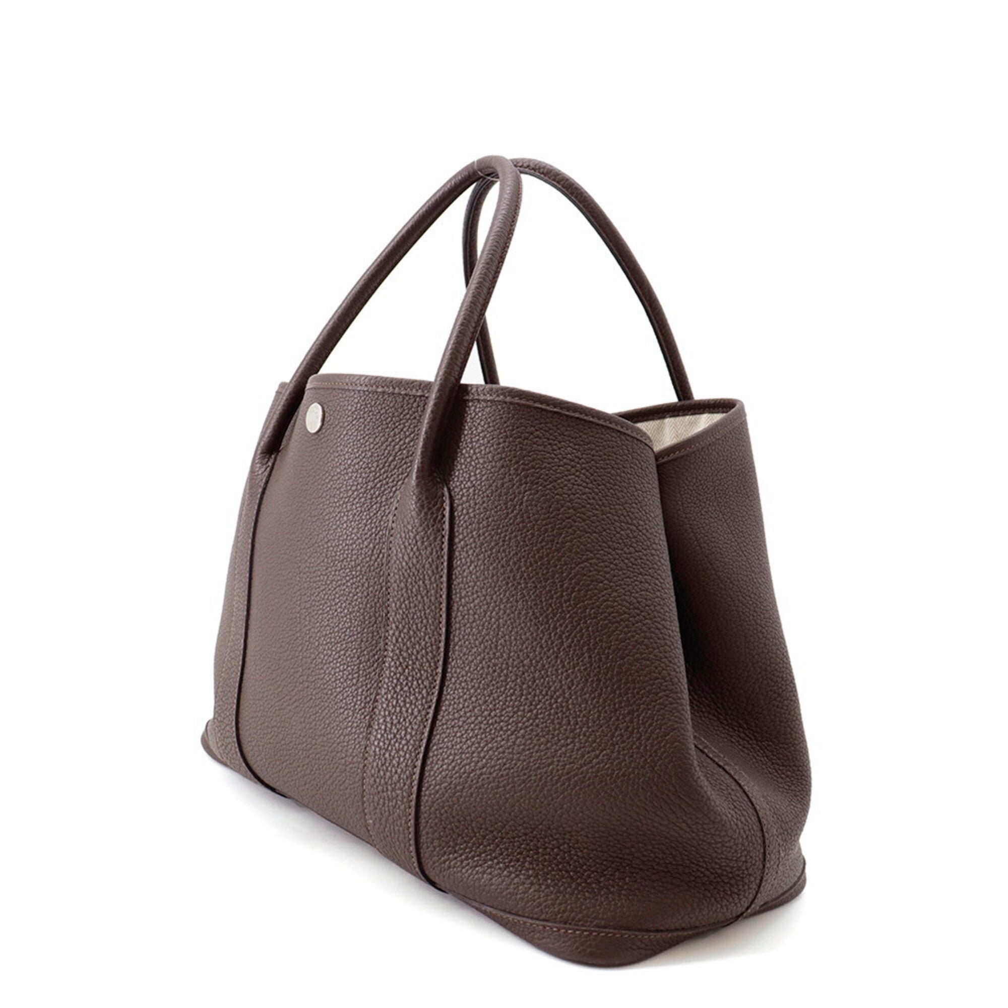 Hermes Garden Ebene Negonda Leather Handbag Tote Bag (Pre-Owned)