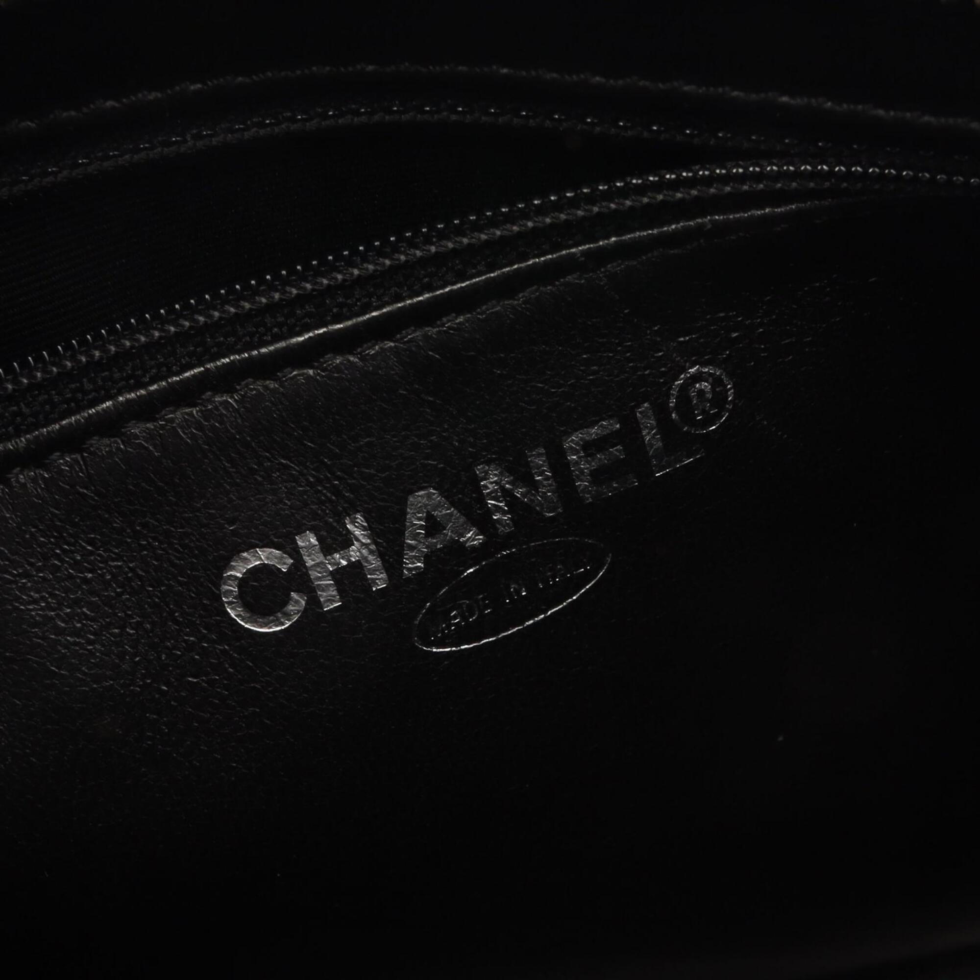 Chanel Black Leather Handbag Tote Bag (Pre-Owned)