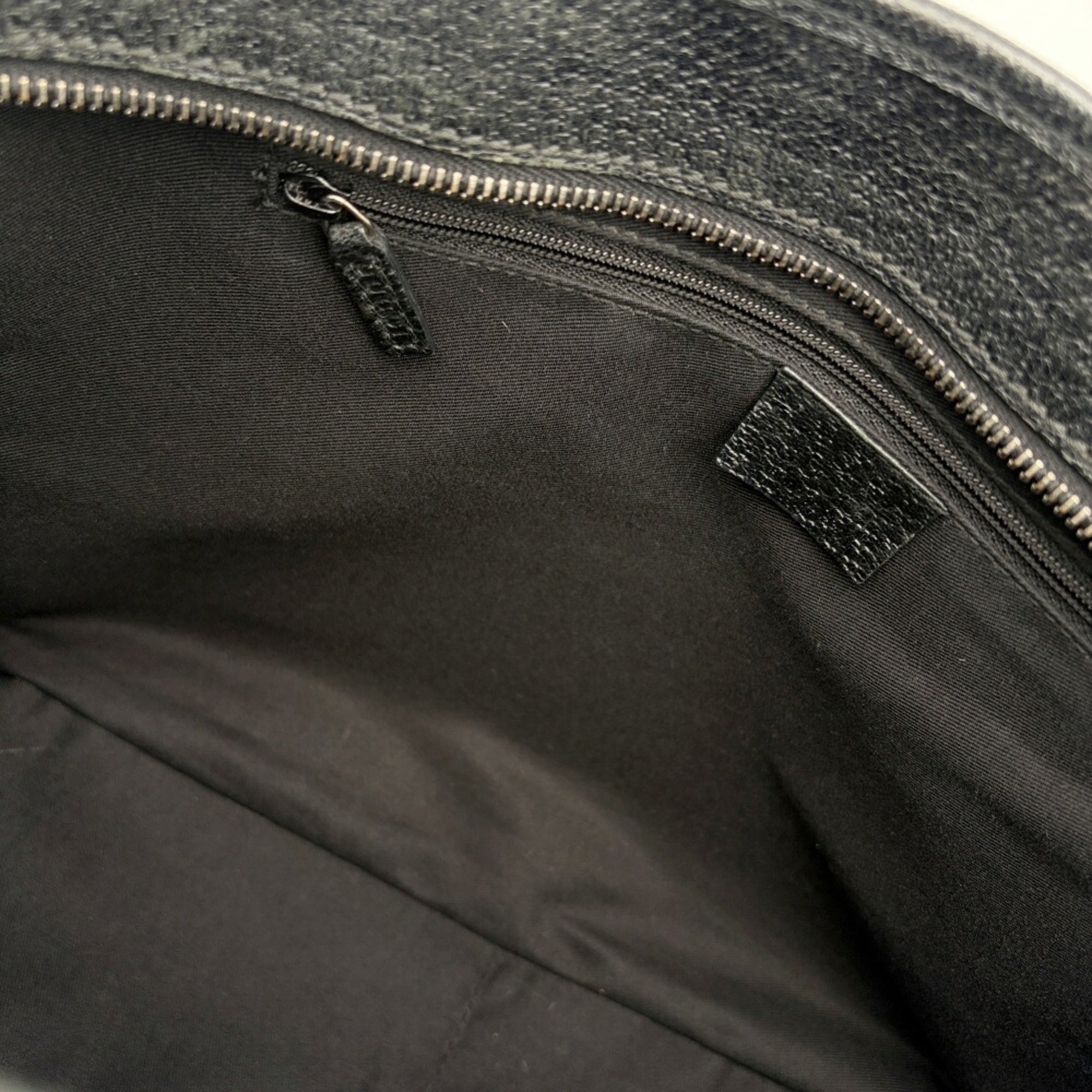Gucci Black Gg Canvas Leather Tote Bag (Pre-Owned)