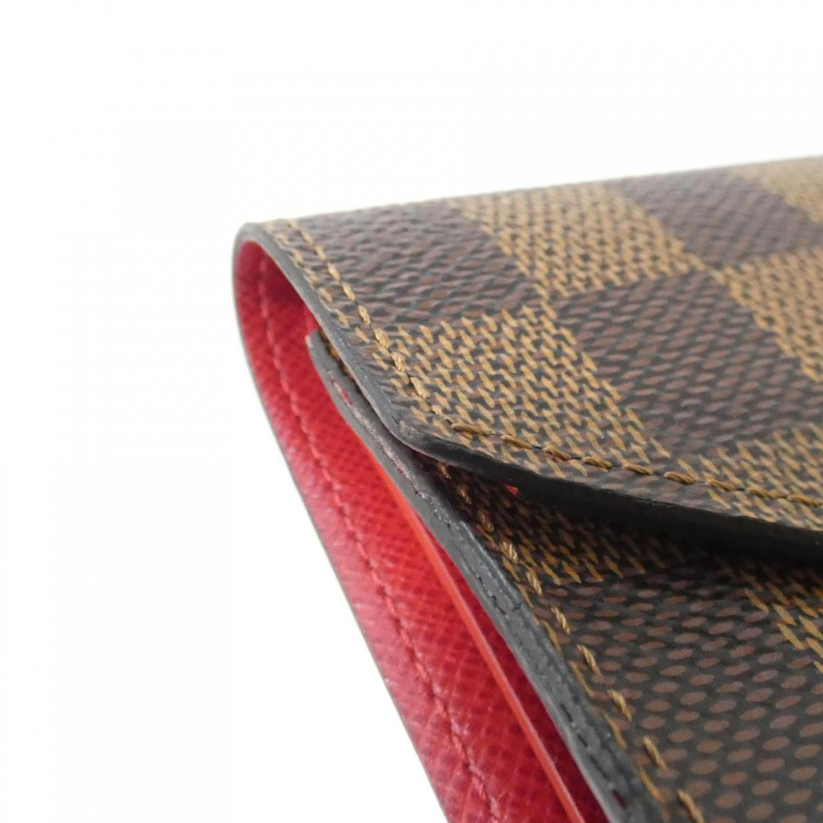 Louis Vuitton Ebene Rouge Coated Canvas Wallet (Tri-Fold) (Pre-Owned)