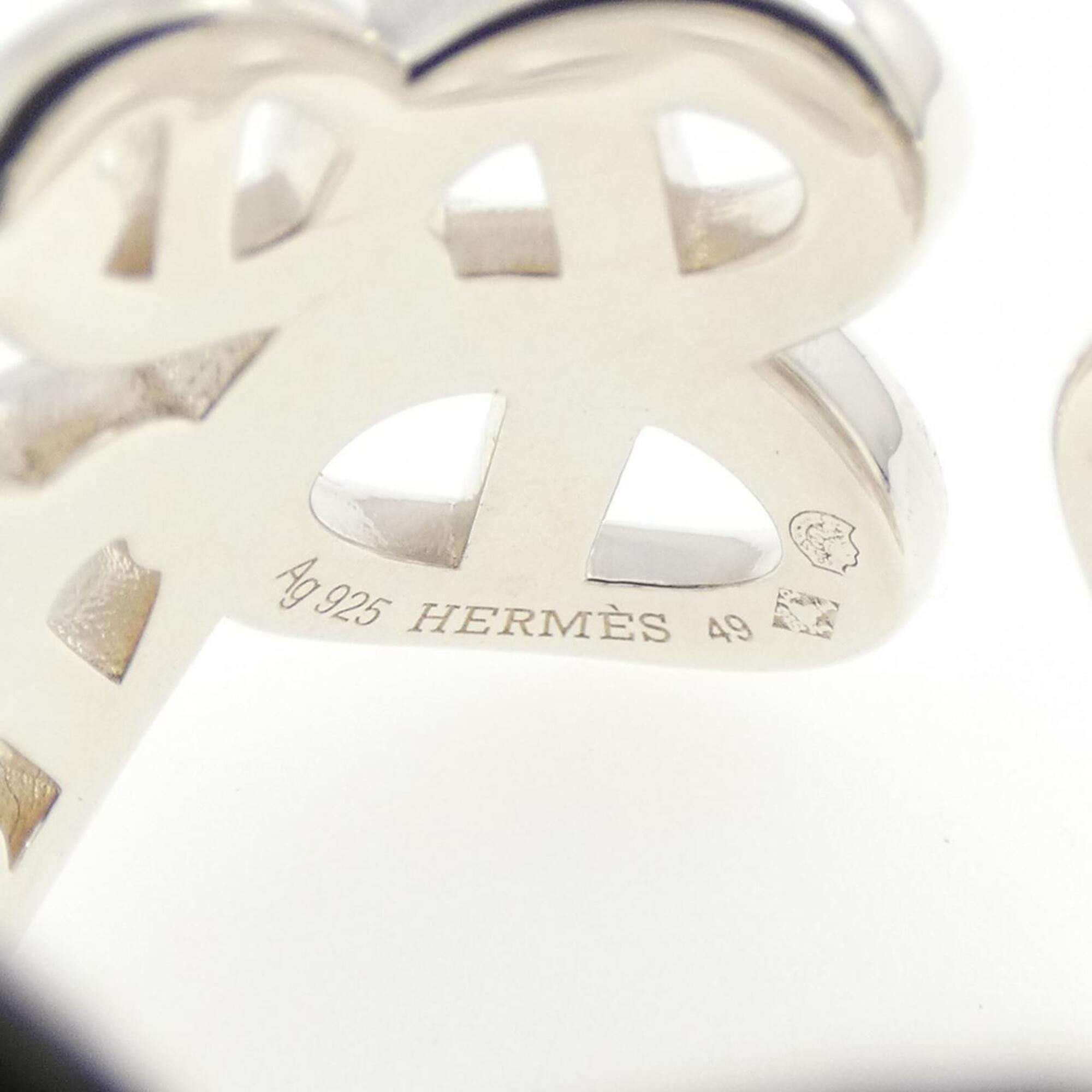Hermes Silver 925 Band Ring (Pre-Owned)