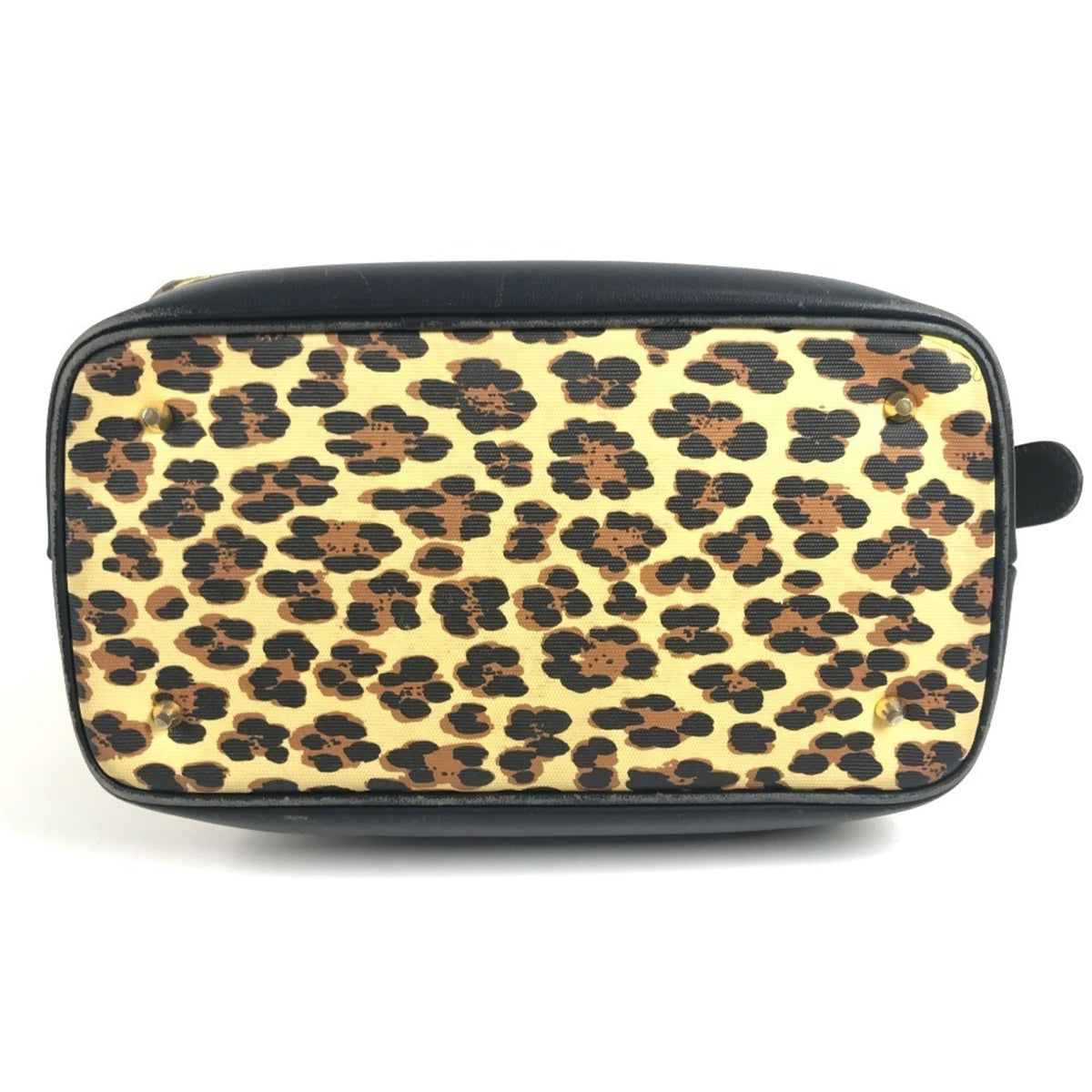 Versace Black Yellow Pvc Leather Handbag Pouch Vanity Bag (Pre-Owned)