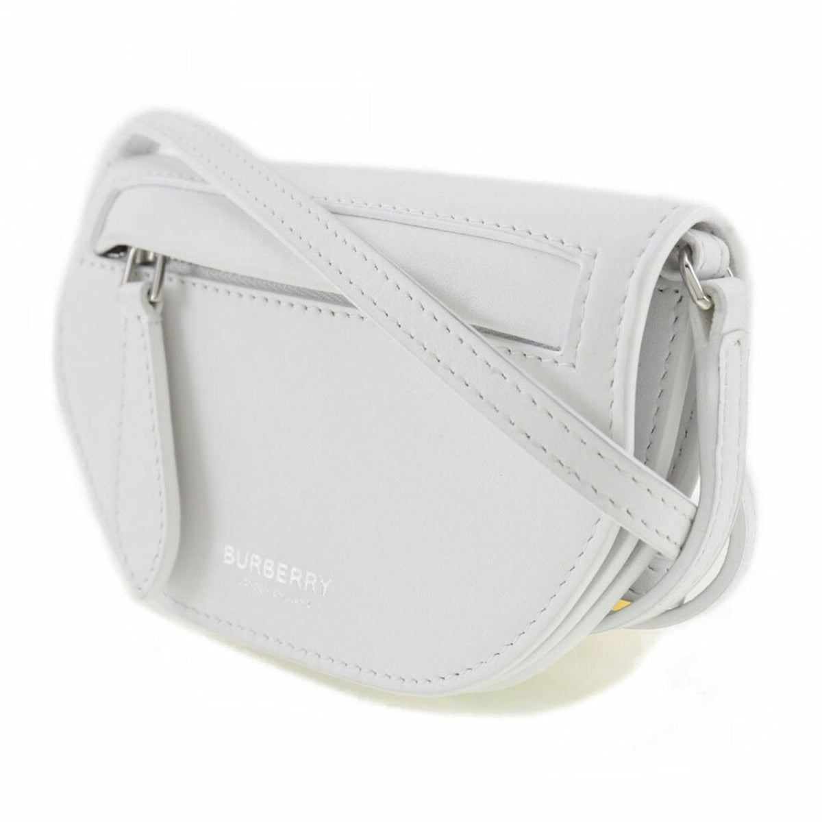 Burberry White Leather Shoulder Bag (Pre-Owned)