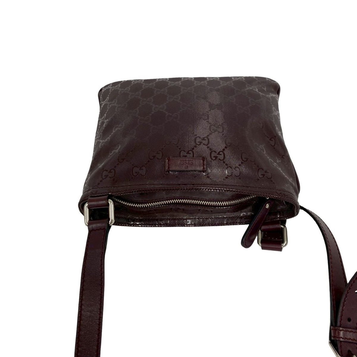 Gucci Red Color Wine Leather Pvc Pochette Shoulder Bag (Pre-Owned)