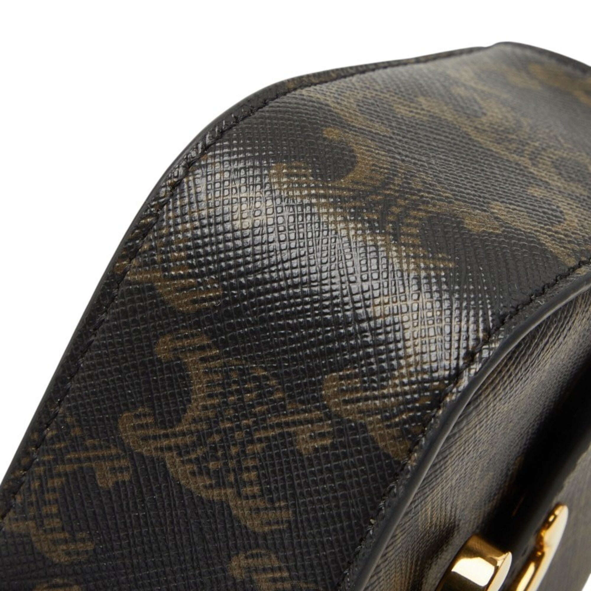 Celine Black Brown Pvc Leather Shoulder Bag (Pre-Owned)