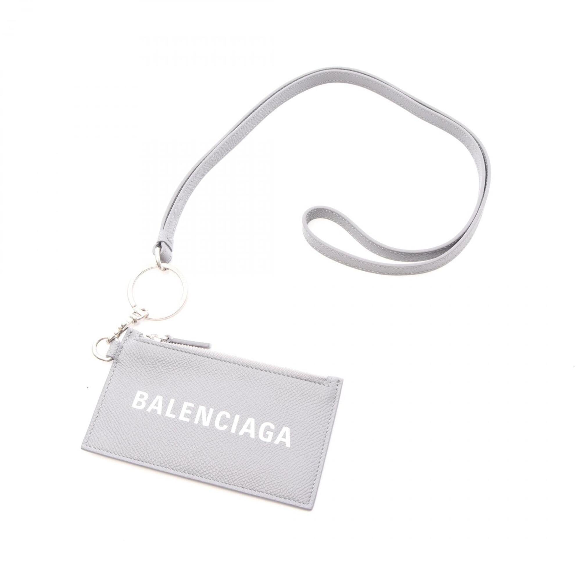 Balenciaga Gray Leather Coin Purse/Coin Case (Pre-Owned)