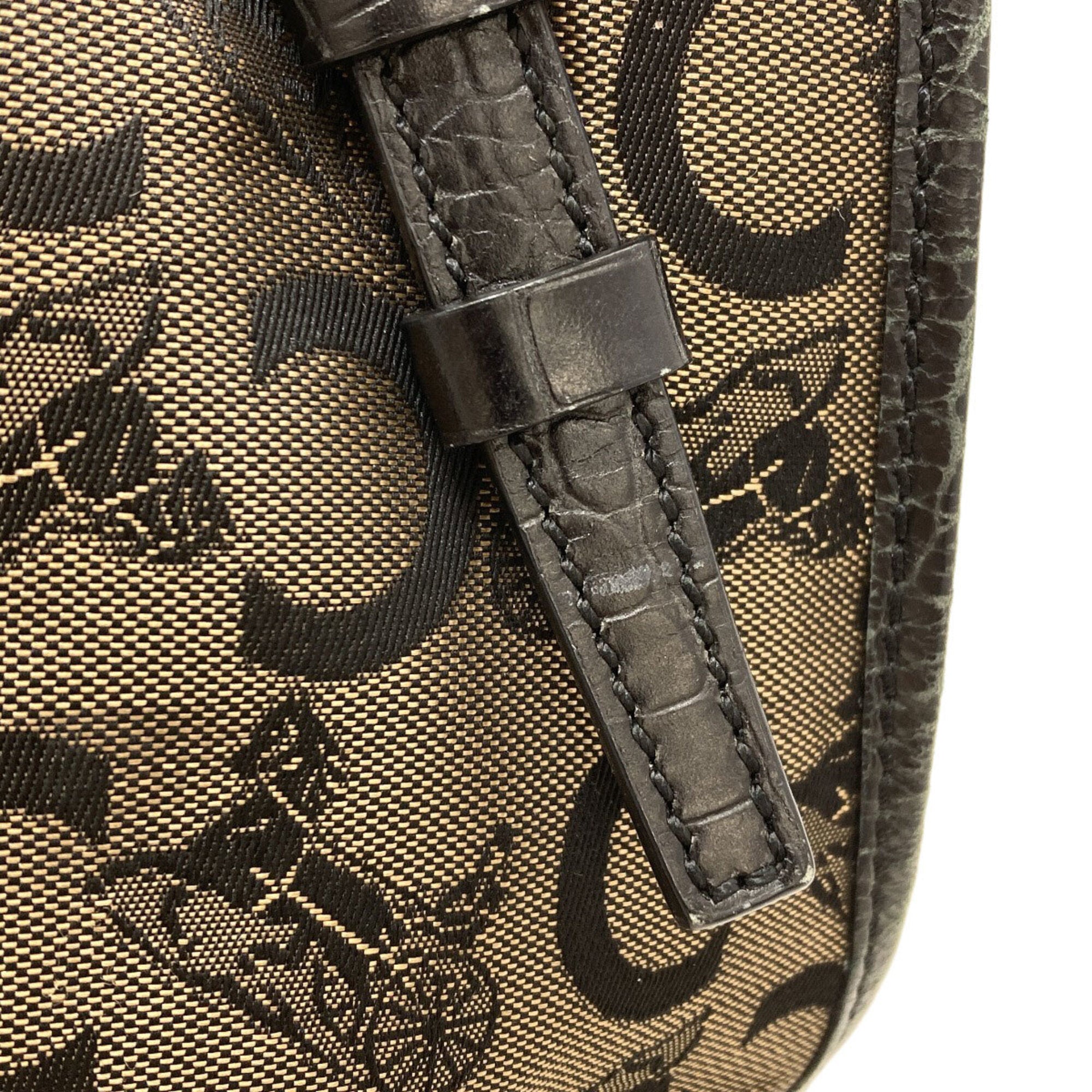 Celine Black Brown Canvas Handbag (Pre-Owned)