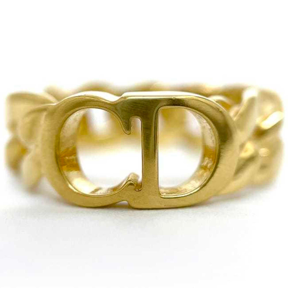 Christian Dior Gold Plating Band Ring (Pre-Owned)