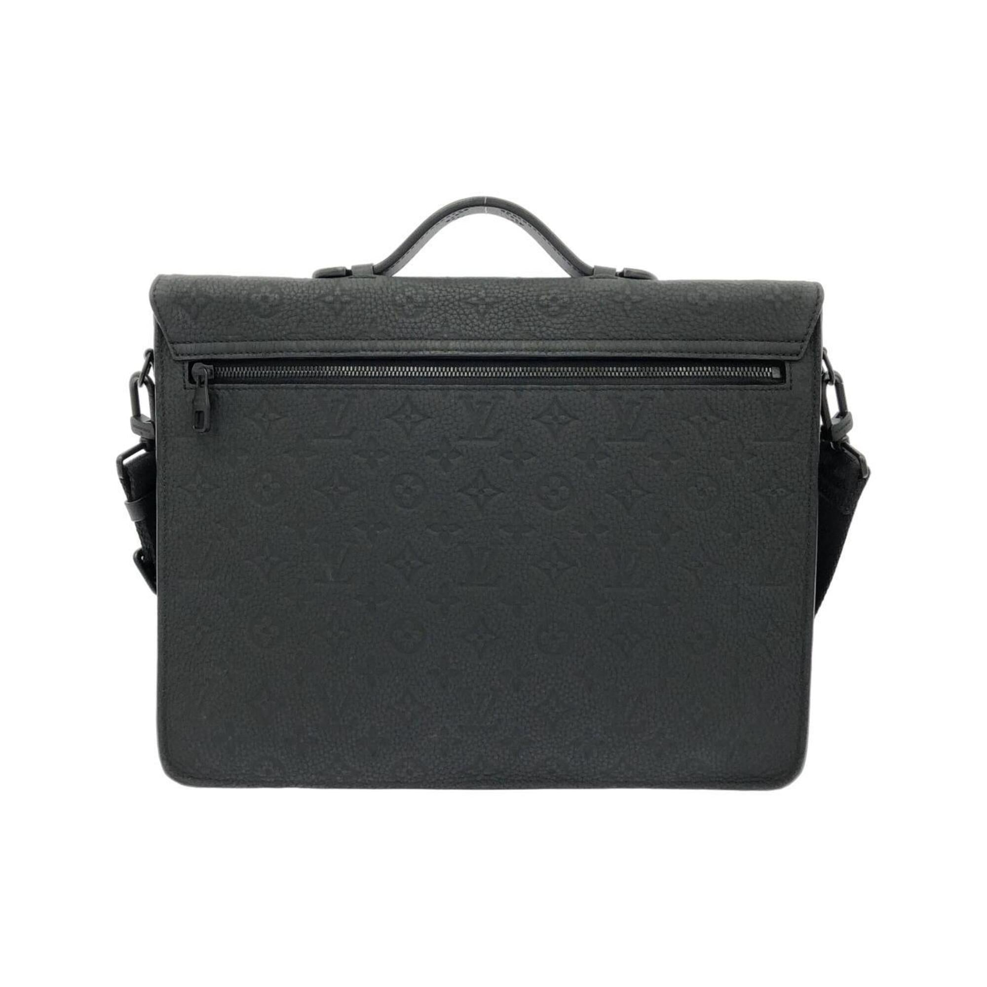 Louis Vuitton Black Leather Briefcase Handbag (Pre-Owned)