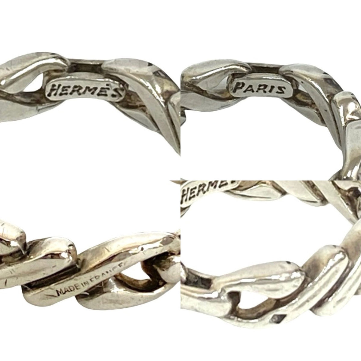 Hermes Silver Silver 925 Band Ring (Pre-Owned)