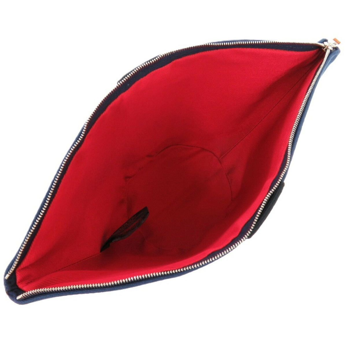 Hermes Black Indigo Blue Red Color Canvas Cotton Pouch (Pre-Owned)