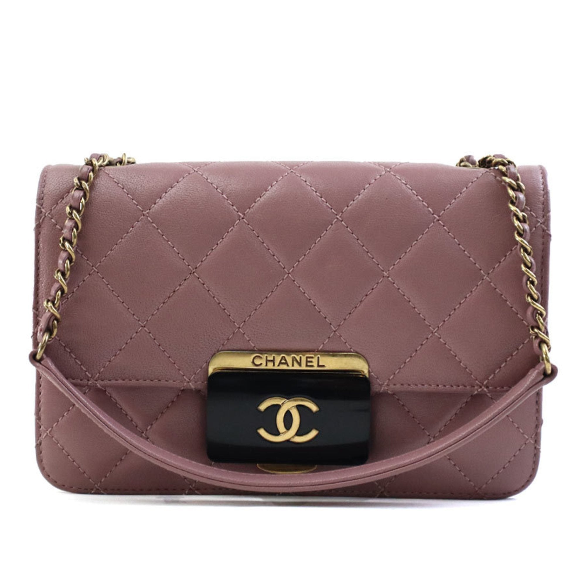 Chanel Pink Leather Shoulder Bag (Pre-Owned)