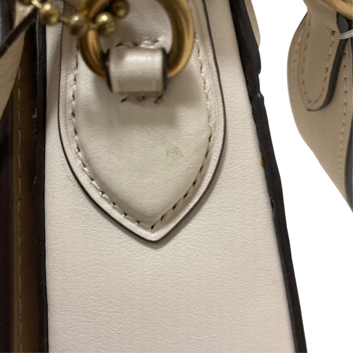Coach Beige Off-White Saddle Bag Shoulder Bag (Pre-Owned)