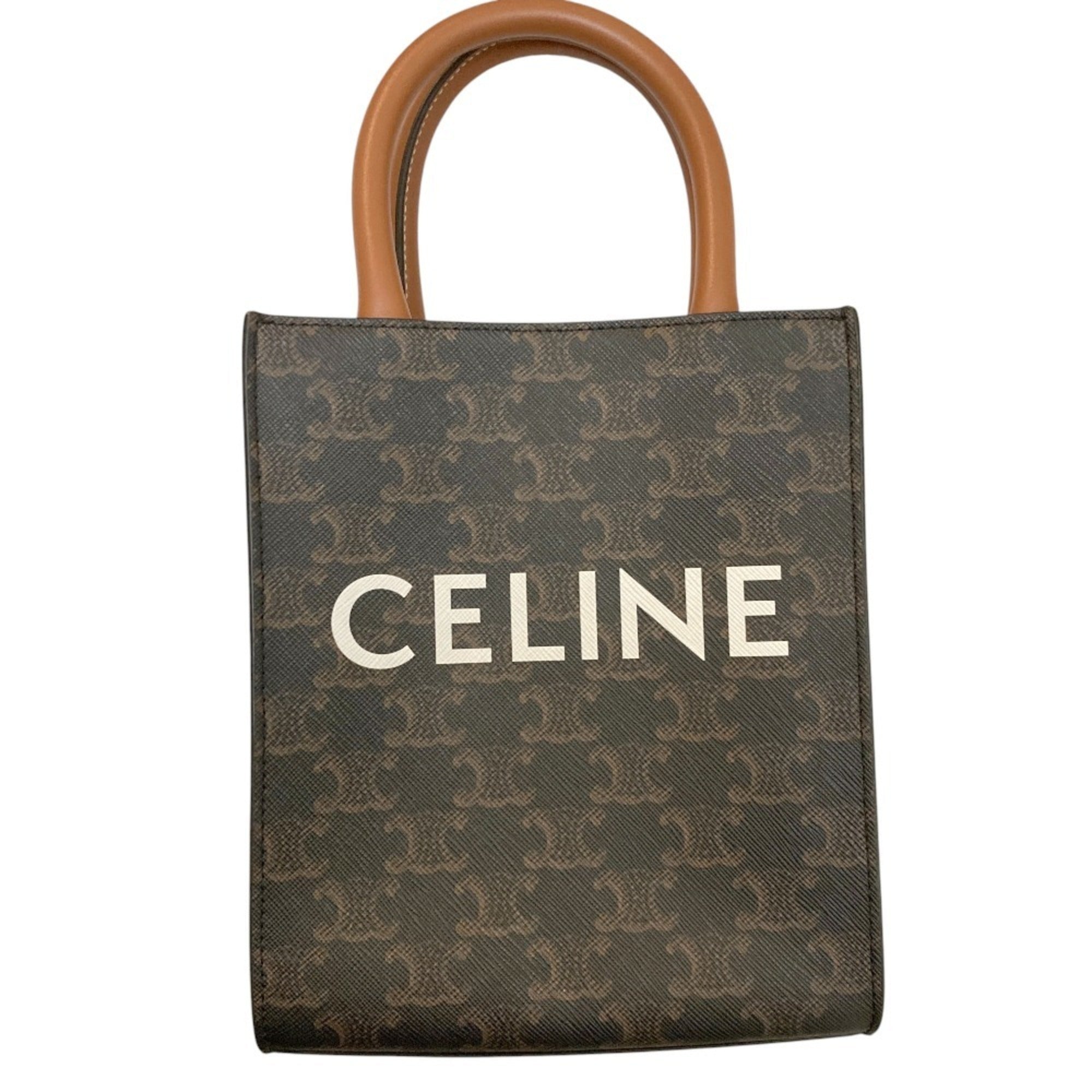 Celine Black Brown Canvas Shoulder Bag (Pre-Owned)