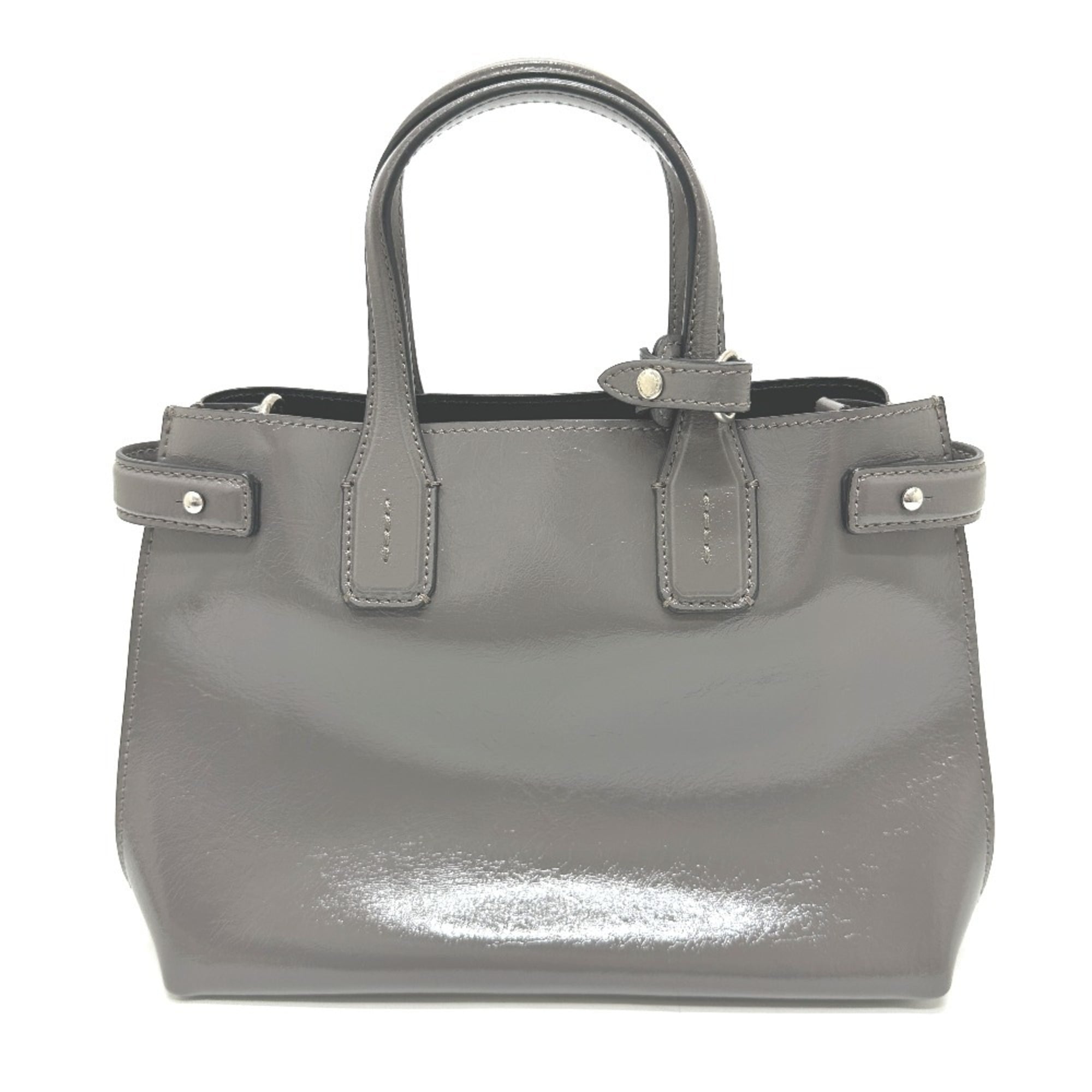 Burberry Gray Elastane Leather Handbag Shoulder Bag (Pre-Owned)