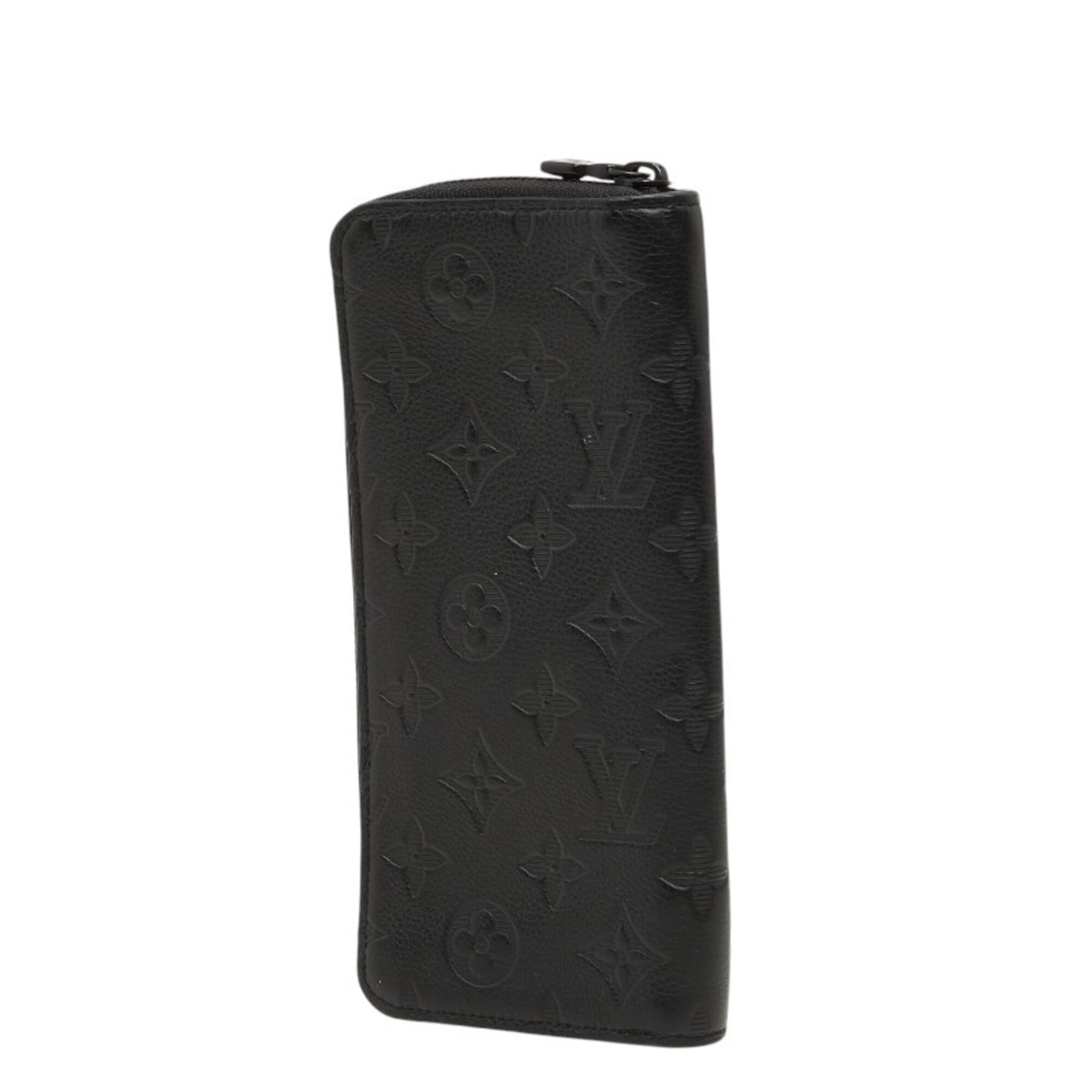 Louis Vuitton Black Leather Long Wallet (Bi-Fold) (Pre-Owned)