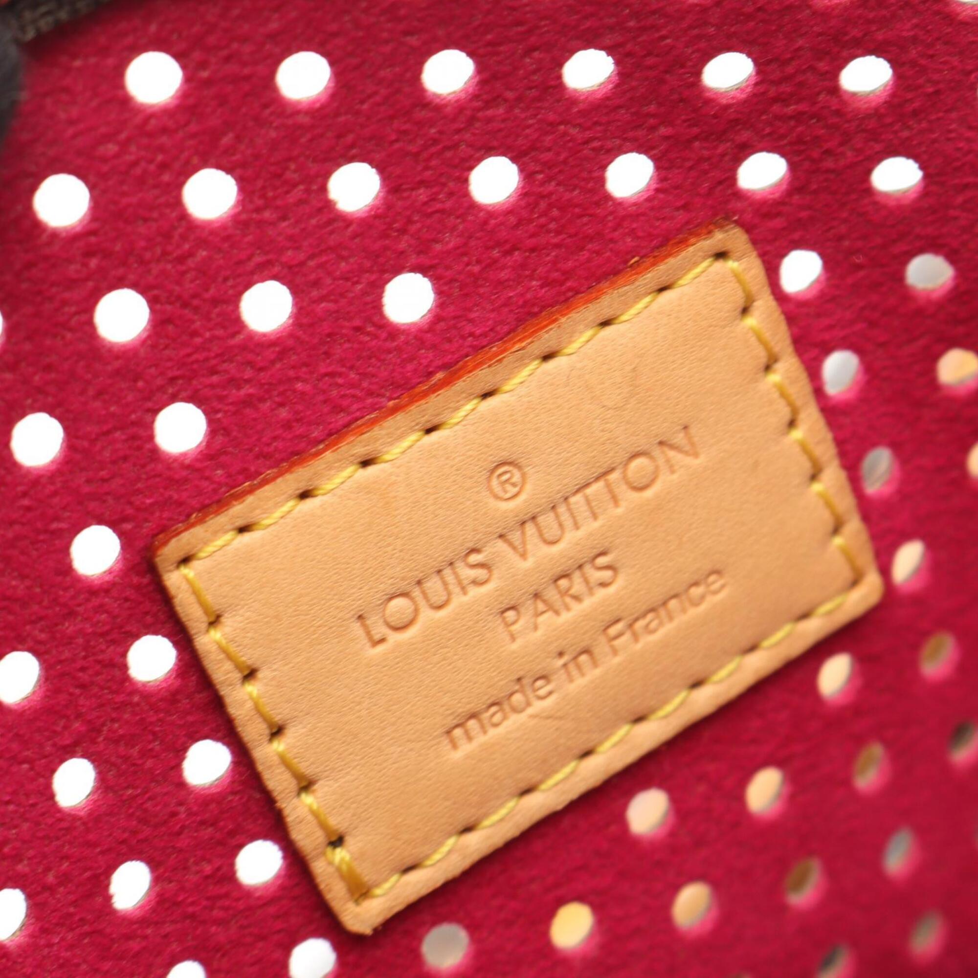 Louis Vuitton Brown Fuchsia Pink Coated Canvas Leather Handbag (Pre-Owned)
