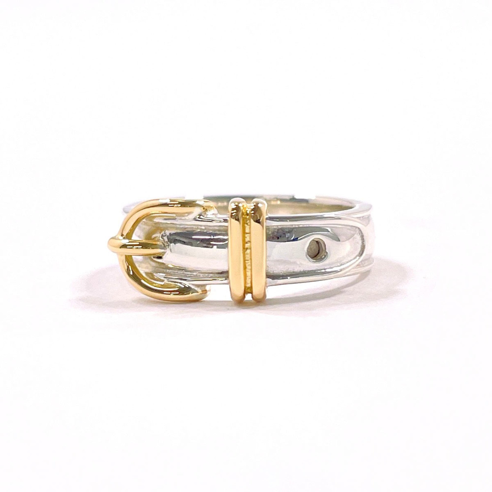 Hermes Gold Silver Yellow Gold (18K) Silver 925 Band Ring (Pre-Owned)