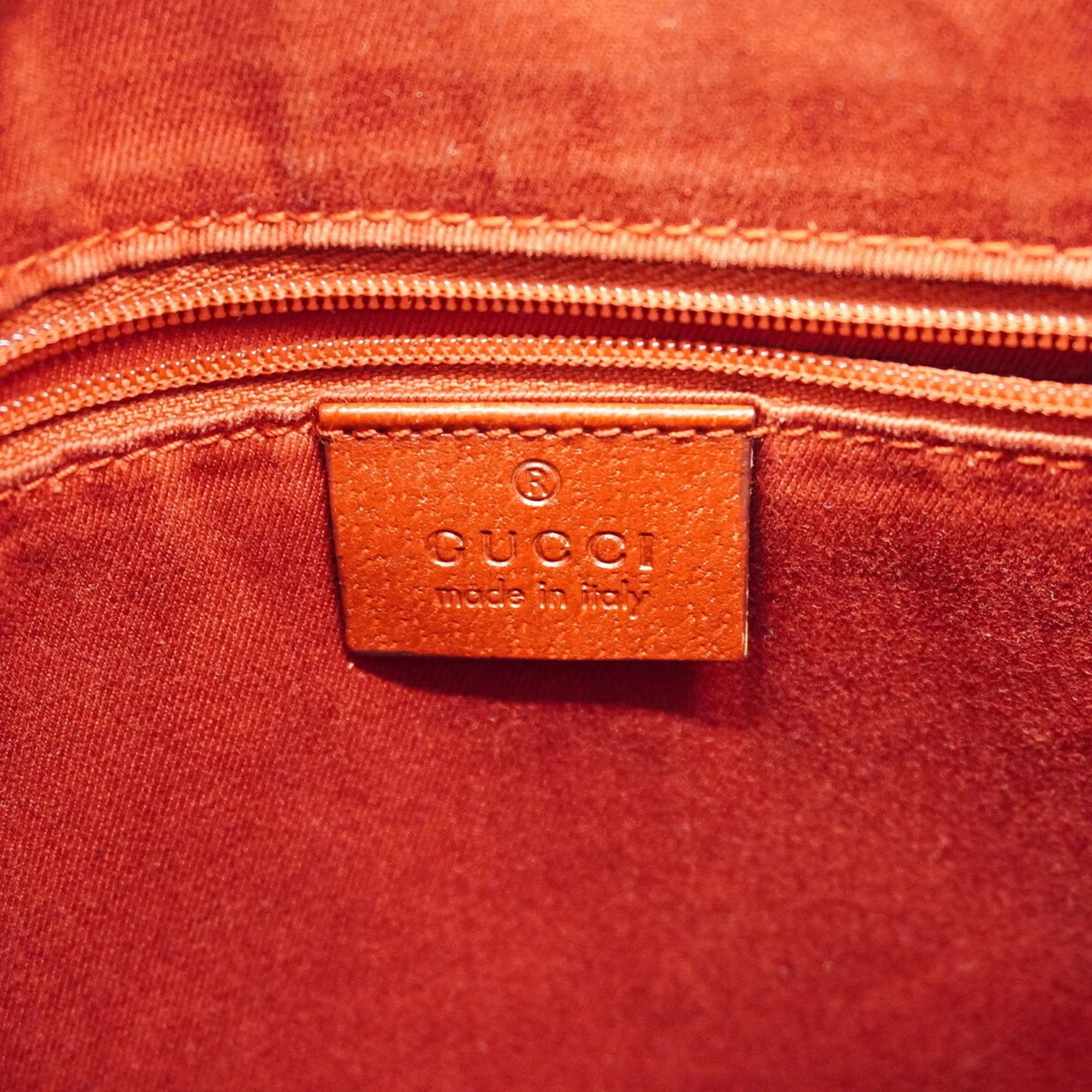 Gucci Red Color Canvas Shoulder Bag (Pre-Owned)