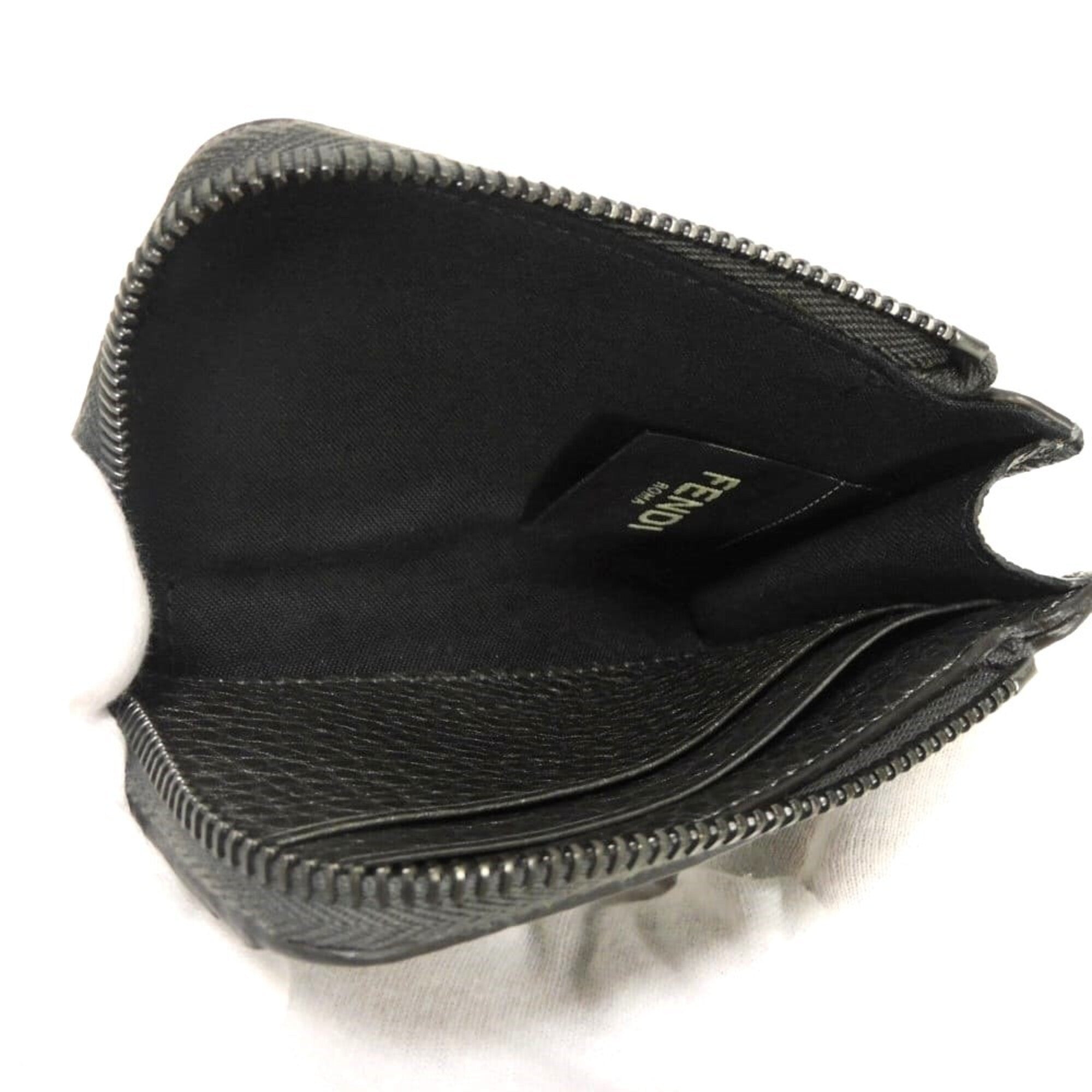 Fendi Gunmetal Metallic Gray Coin Purse/Coin Case (Pre-Owned)