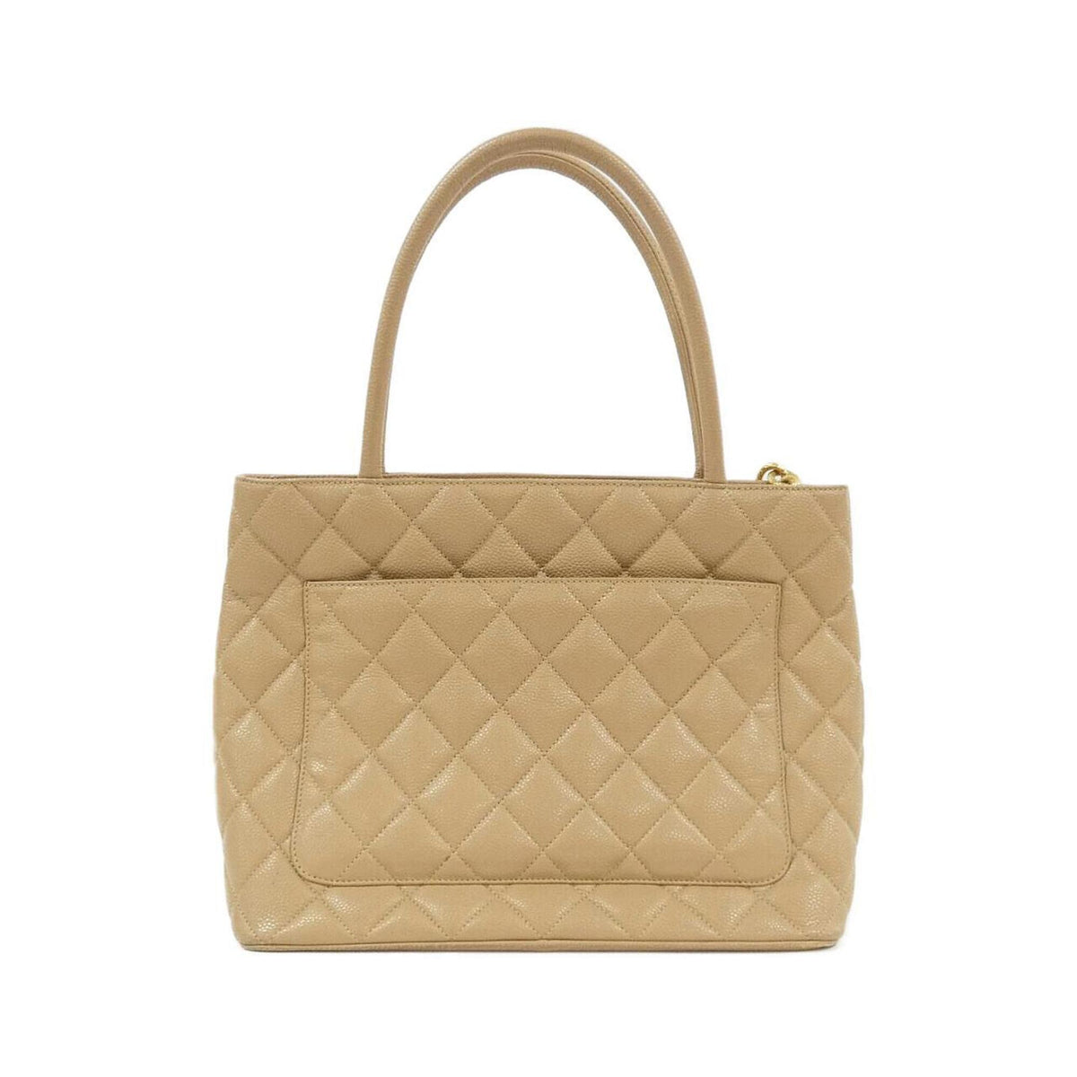 Chanel Beige Grained Calfskin Handbag (Pre-Owned)