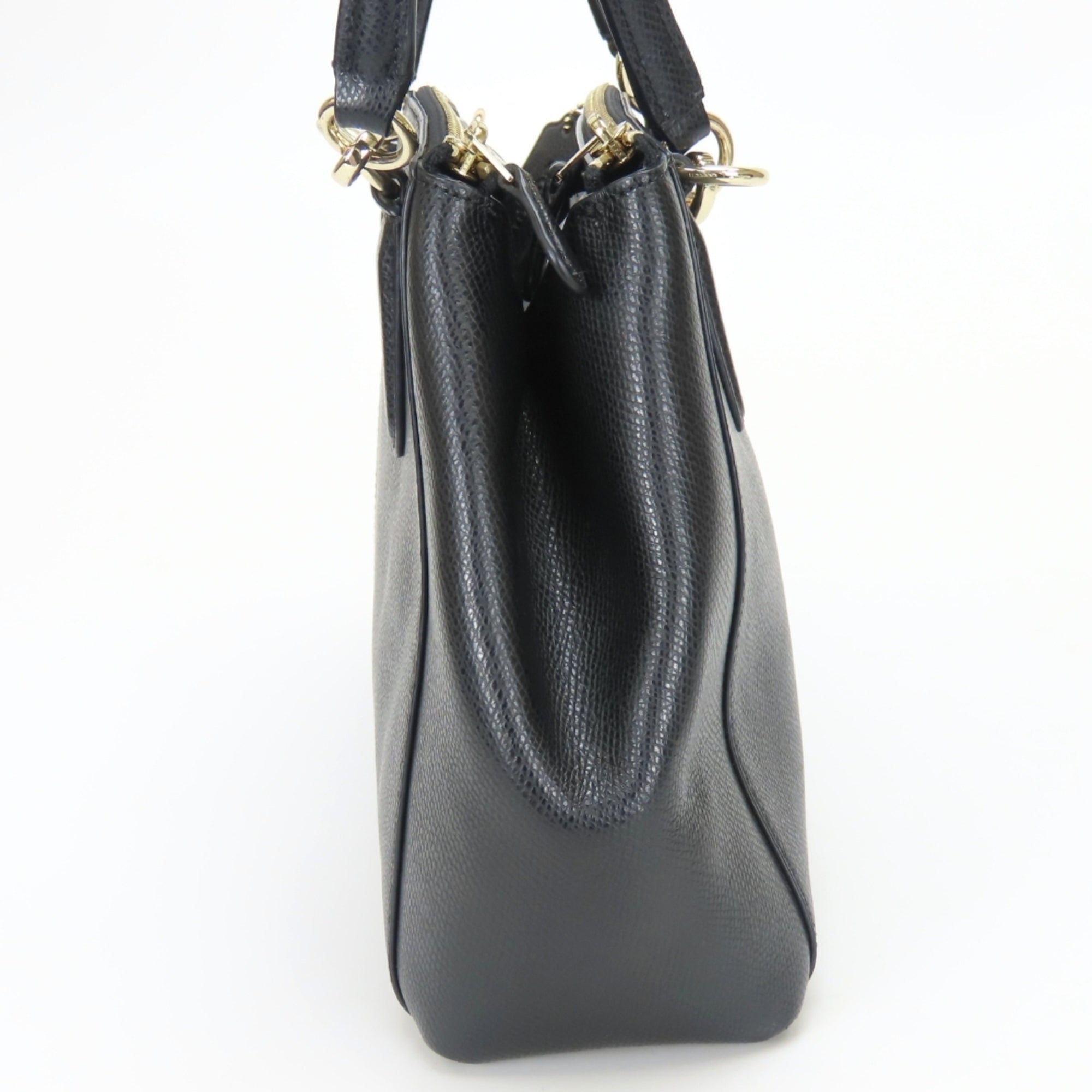 Coach Black Leather Tote Bag (Pre-Owned)