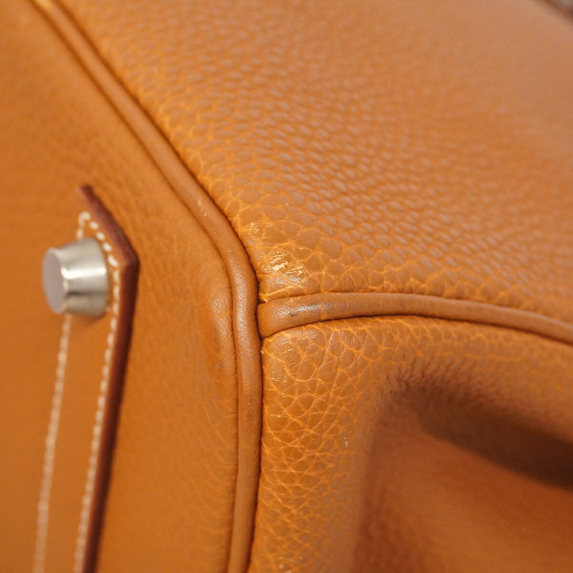 Hermes Gold Togo Leather Handbag (Pre-Owned)