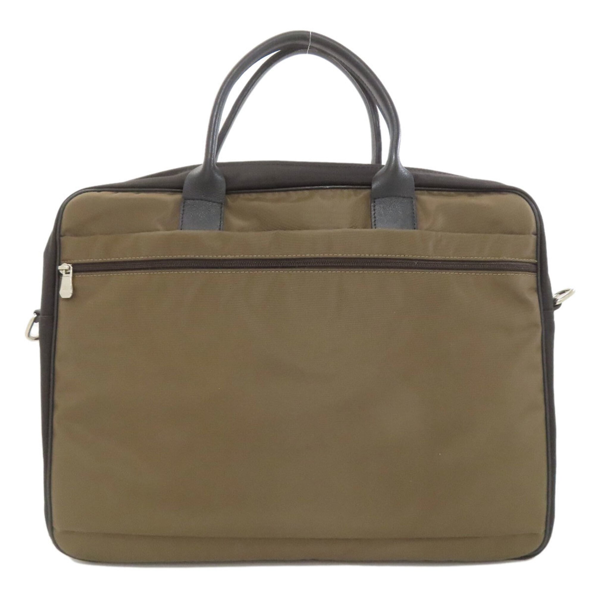 Longchamp Black Khaki Nylon Briefcase (Pre-Owned)