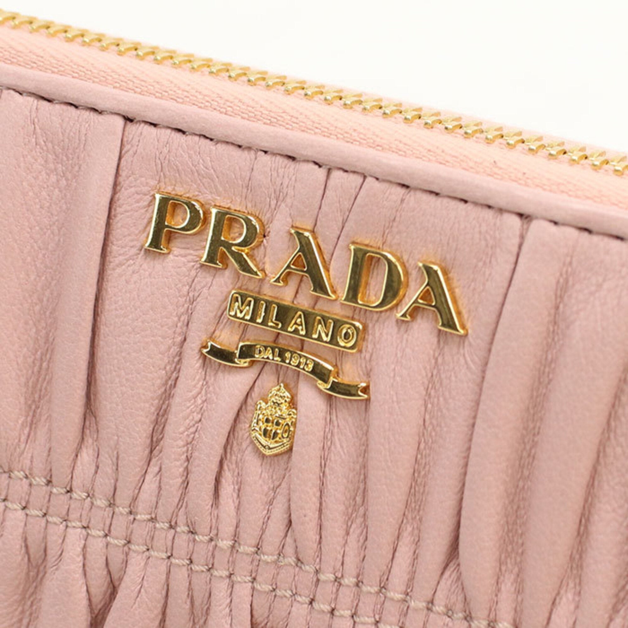 Prada Pink Leather Long Wallet (Bi-Fold) (Pre-Owned)