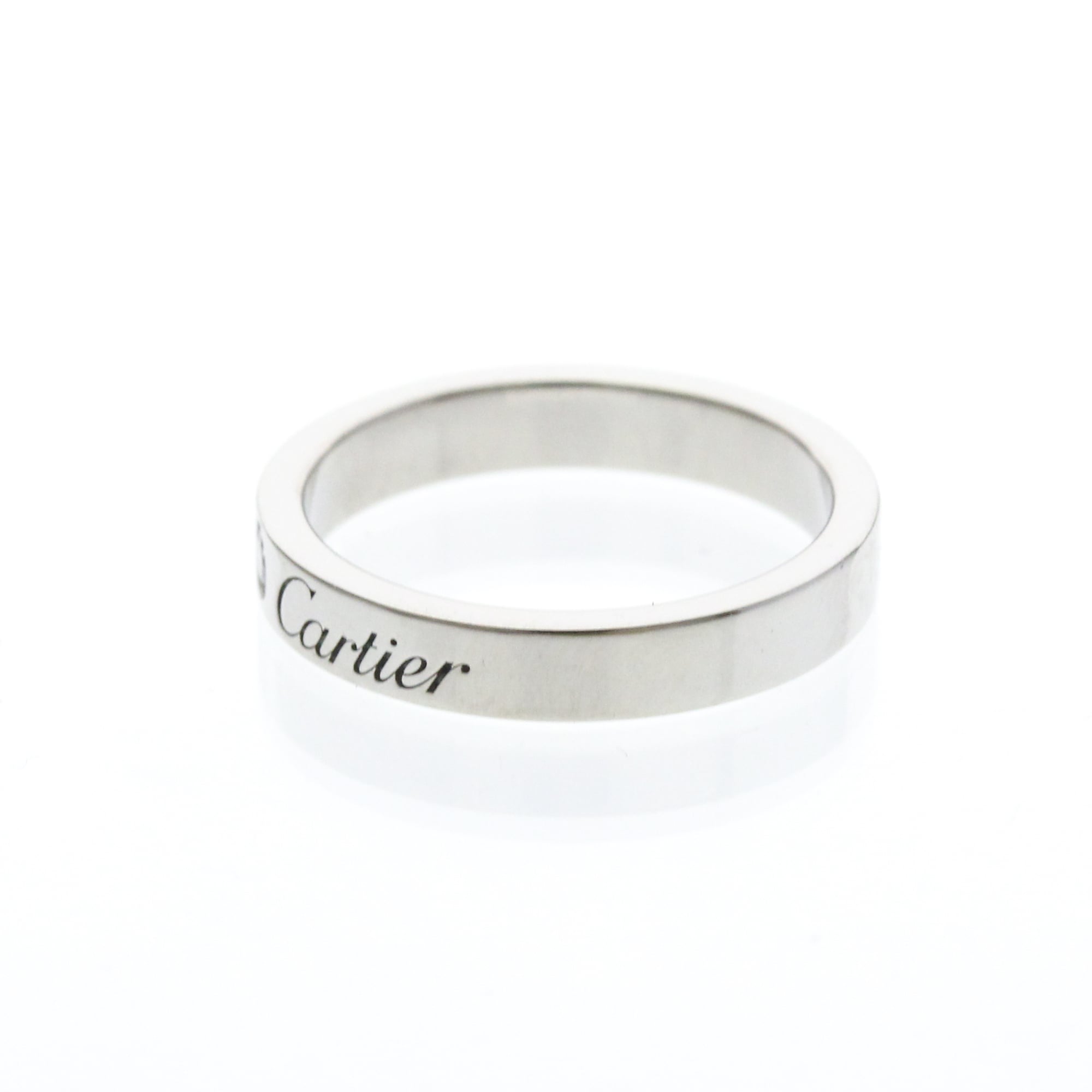 Cartier Band Ring Platinum / Diamond Silver Platinum Ring Jewelry (Pre-Owned)