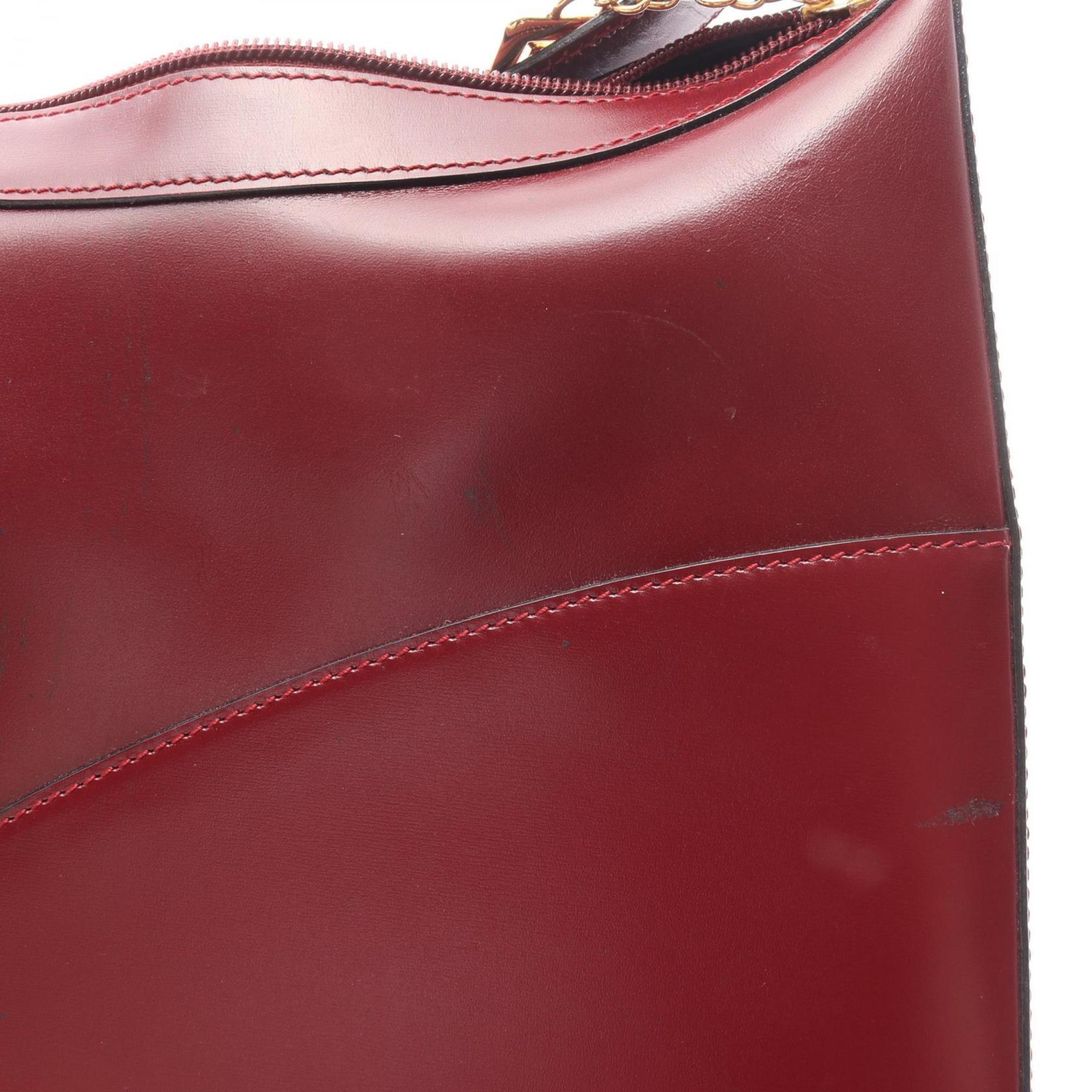 Yves Saint Laurent Bordeaux Leather Handbag Shoulder Bag (Pre-Owned)