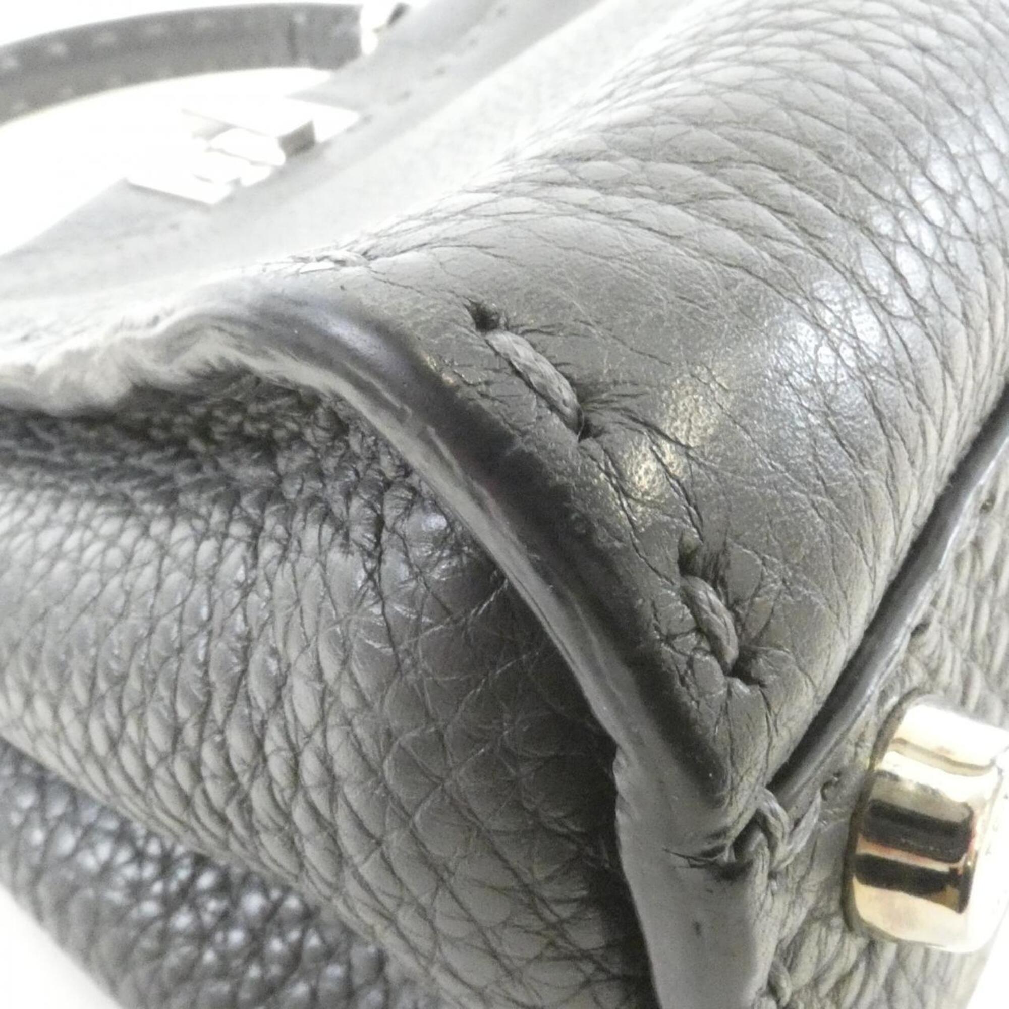 Fendi Gray Leather Handbag (Pre-Owned)