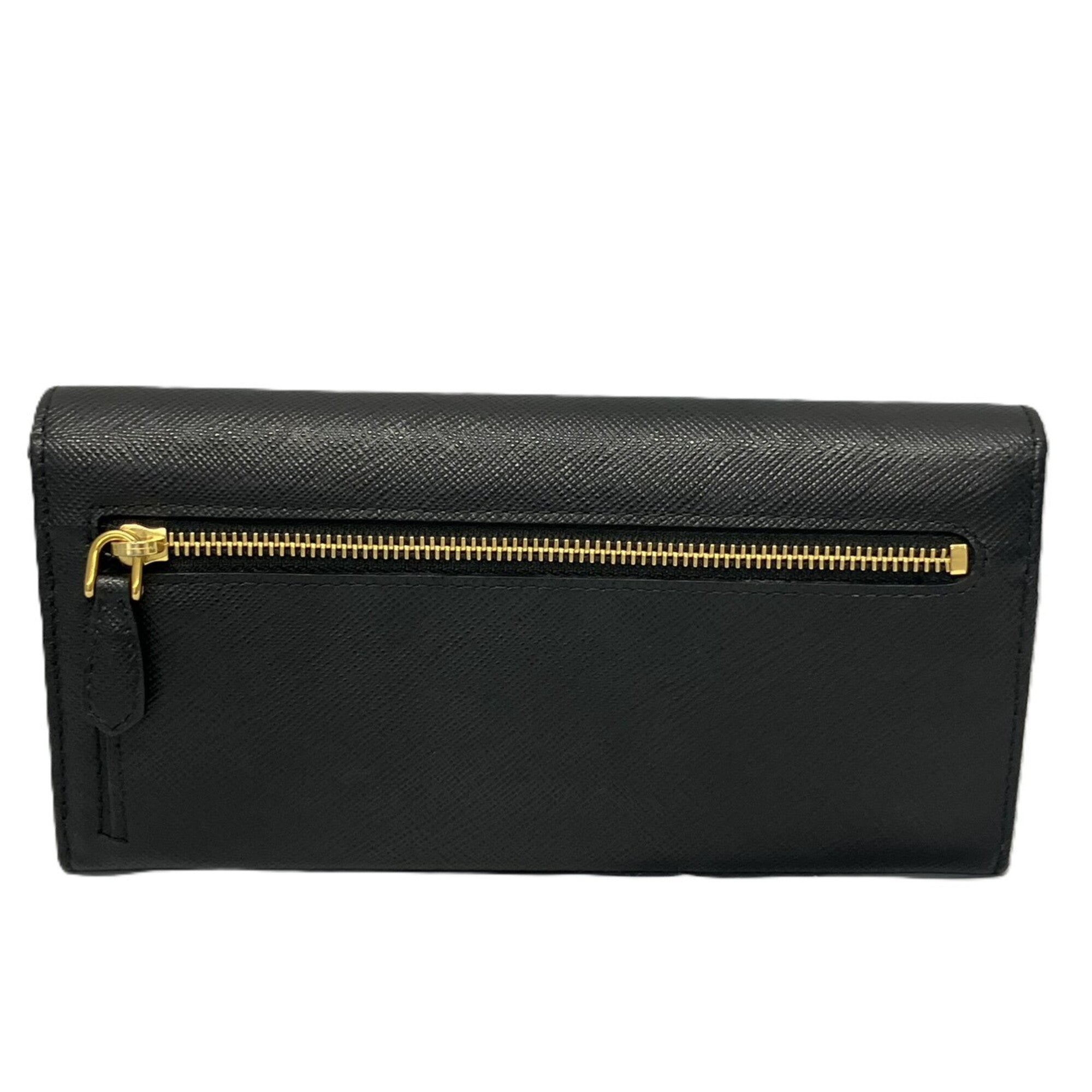 Prada Black Saffiano Long Wallet (Bi-Fold) (Pre-Owned)