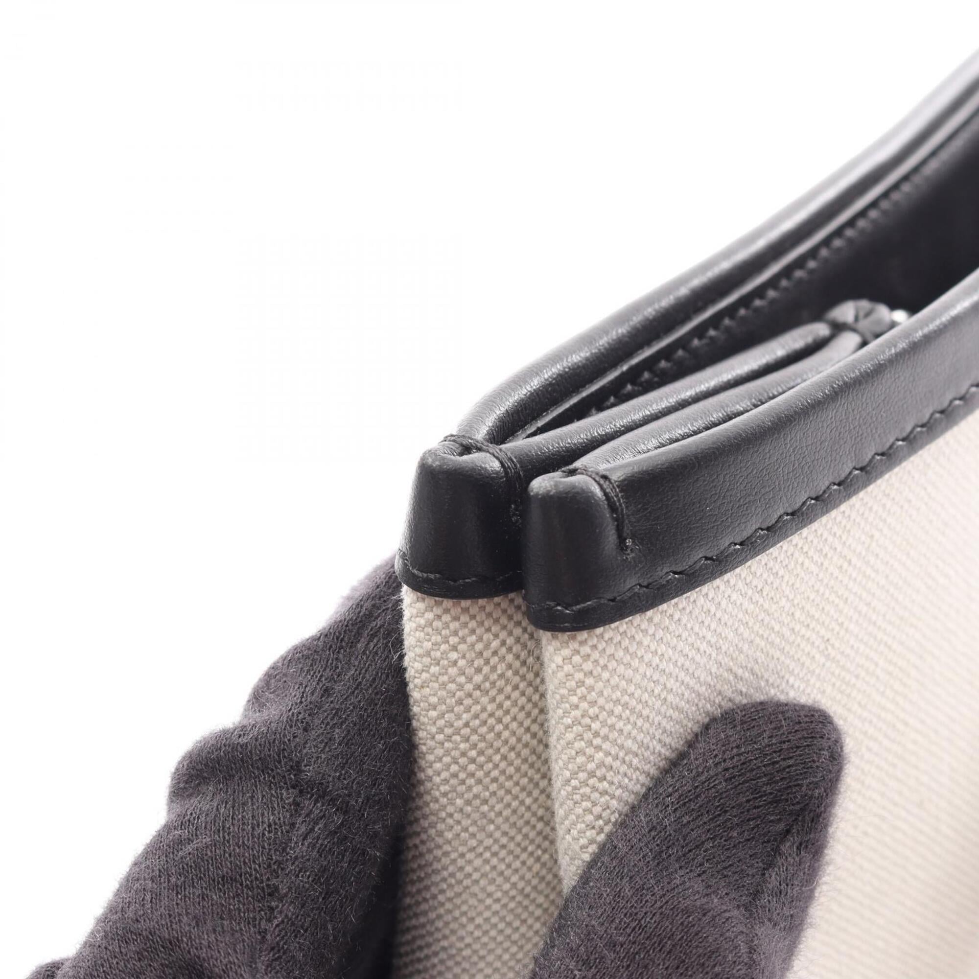 Balenciaga Black Gray Canvas Leather Handbag Tote Bag (Pre-Owned)