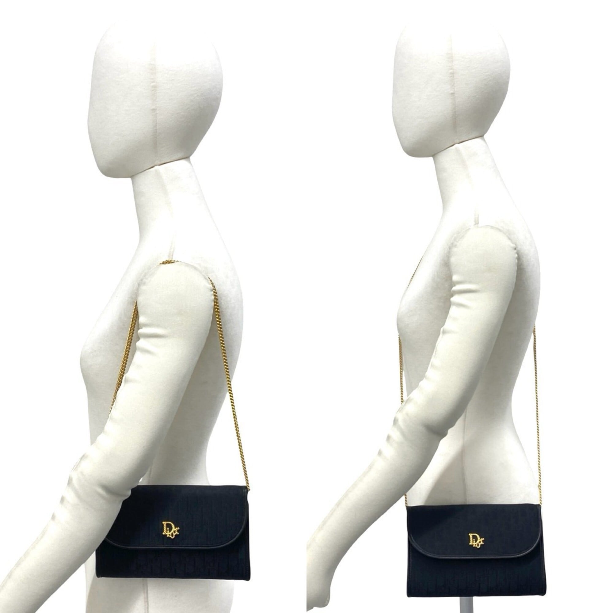 Christian Dior Black Canvas Leather Shoulder Bag (Pre-Owned)