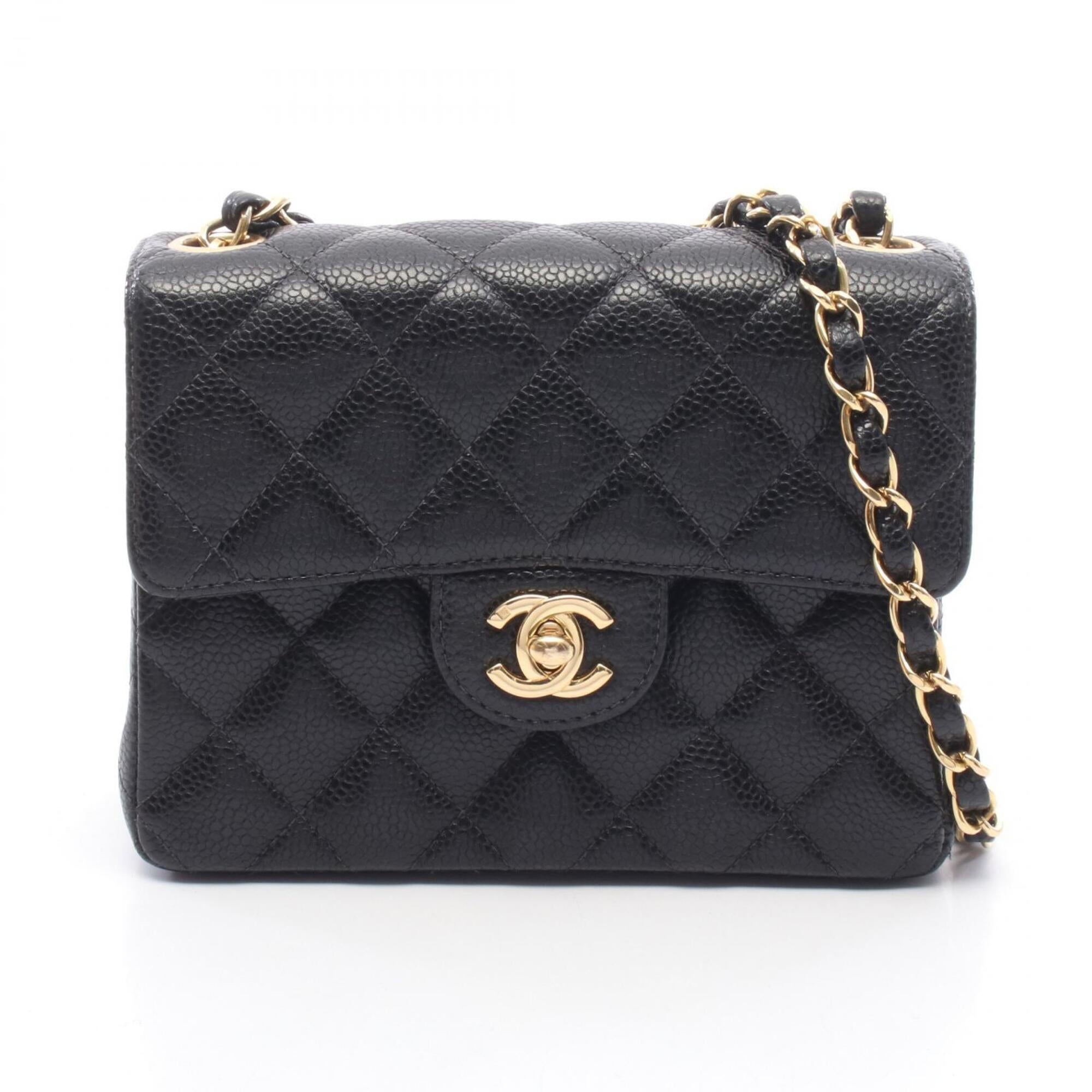 Chanel Black Grained Calfskin Handbag Shoulder Bag (Pre-Owned)