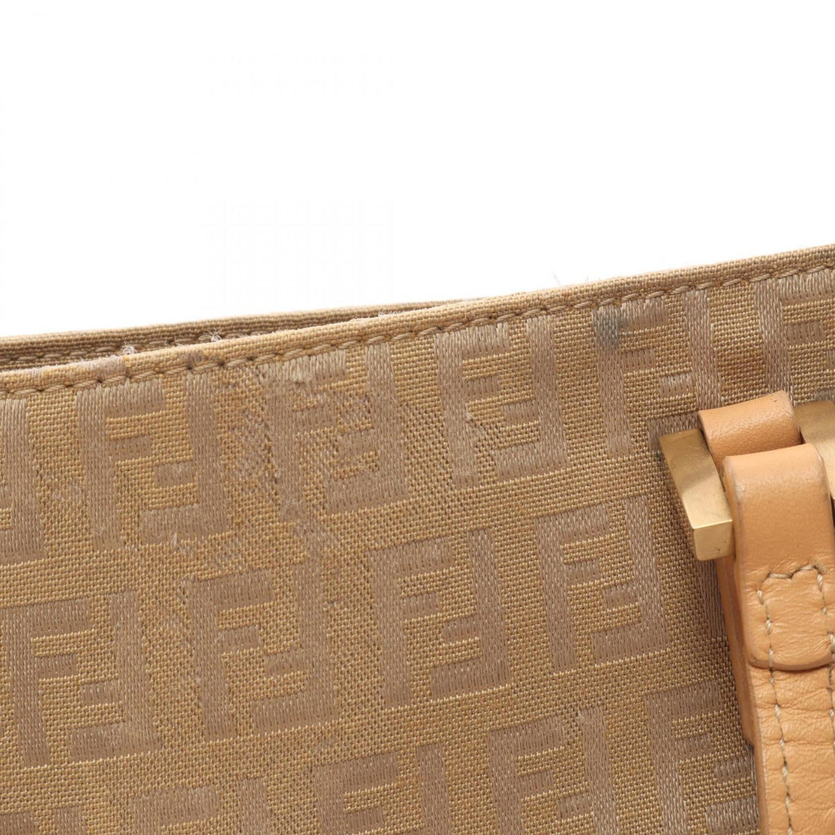 Fendi Beige Canvas Leather Handbag (Pre-Owned)