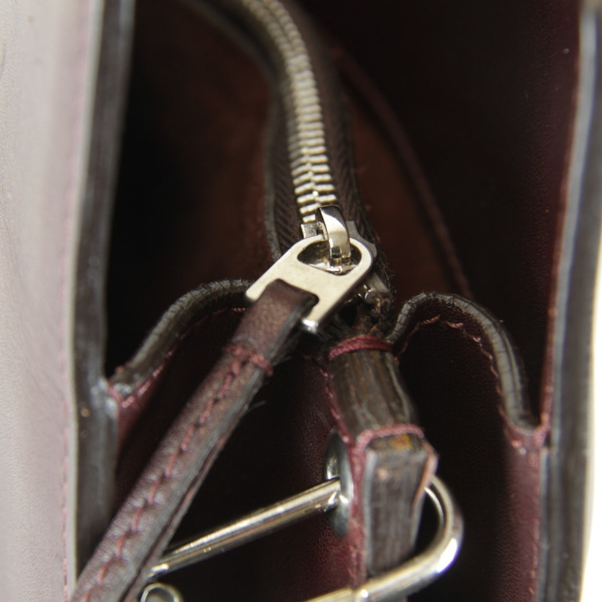 Celine Bordeaux Wine Leather Shoulder Bag (Pre-Owned)