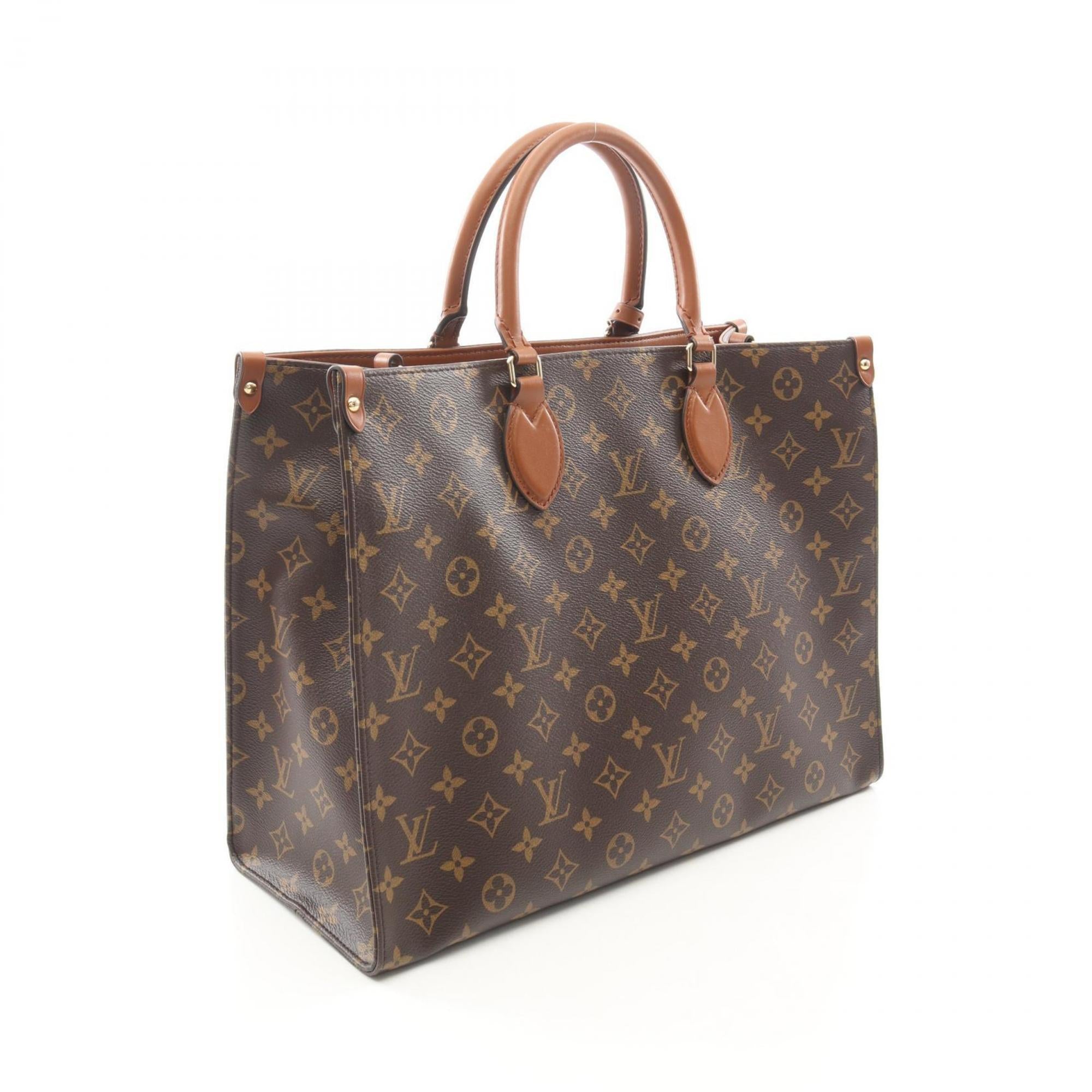 Louis Vuitton Brown Coated Canvas Leather Tote Bag (Pre-Owned)