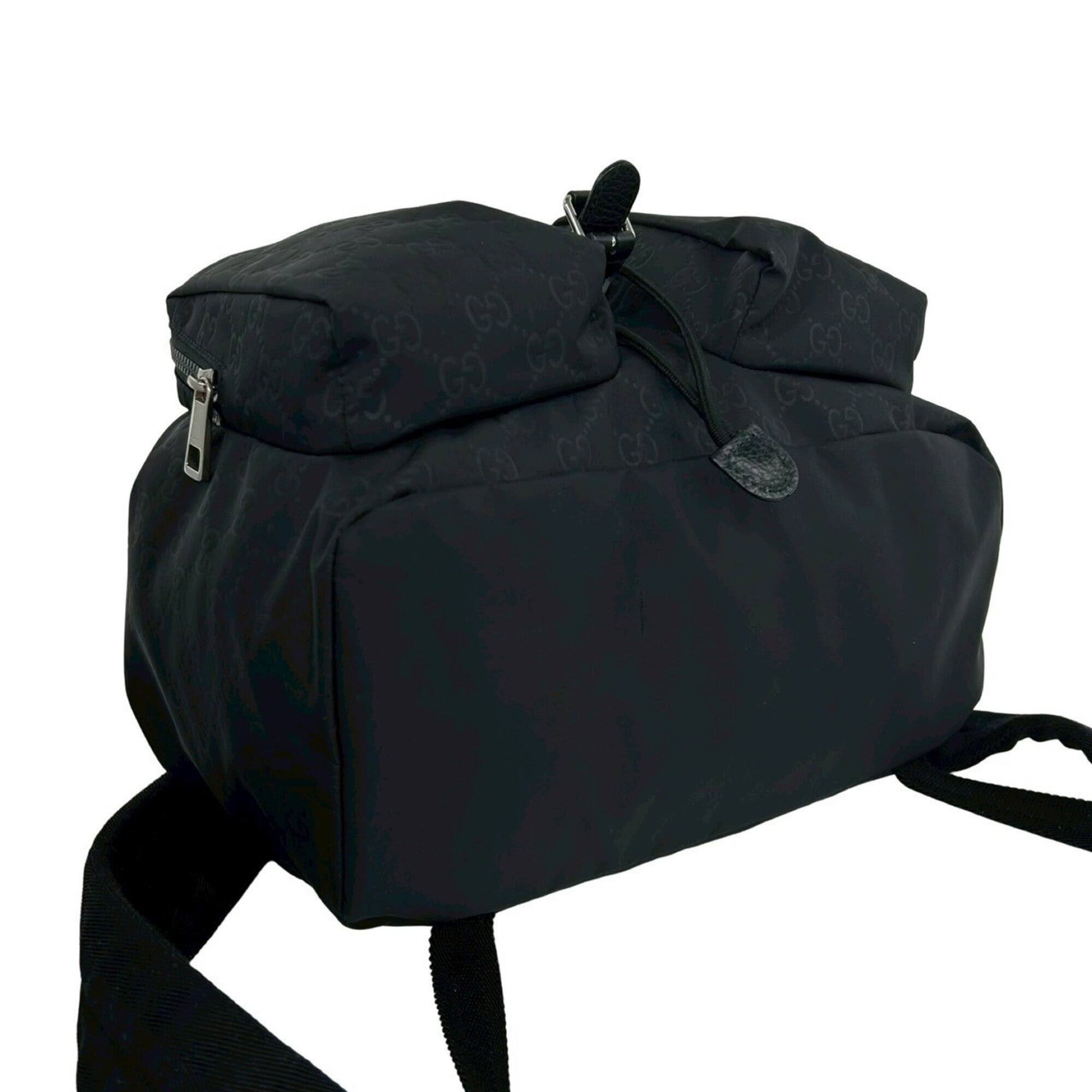 Gucci Black Nylon Leather Backpack (Pre-Owned)