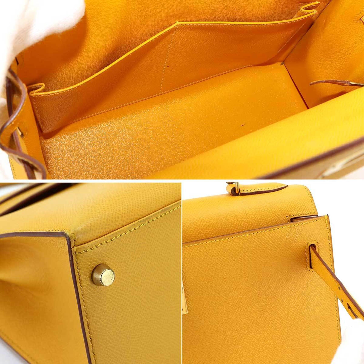 Hermes Jaune Courchevel Leather Handbag (Pre-Owned)