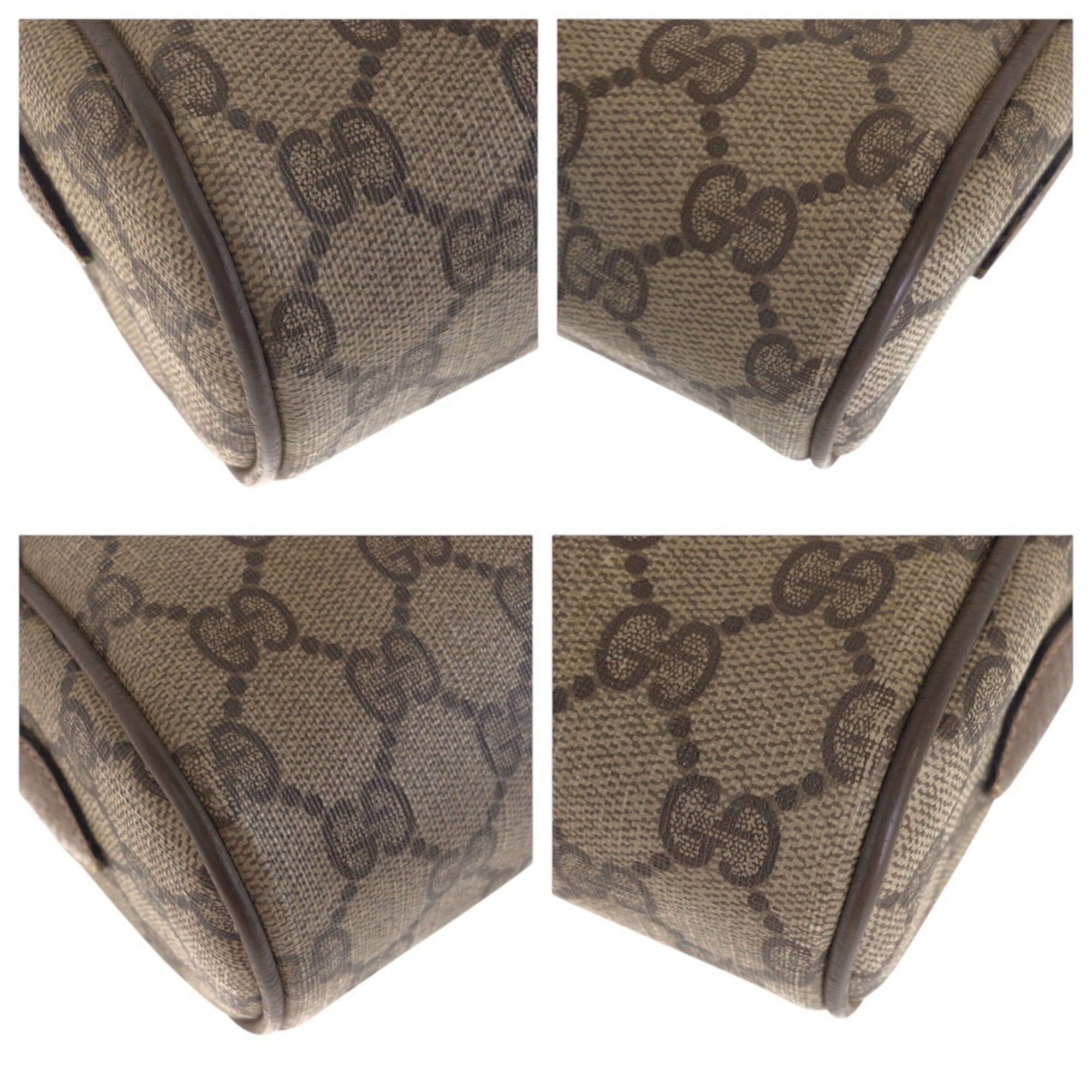 Gucci Beige Brown Gg Supreme Leather Shoulder Bag (Pre-Owned)