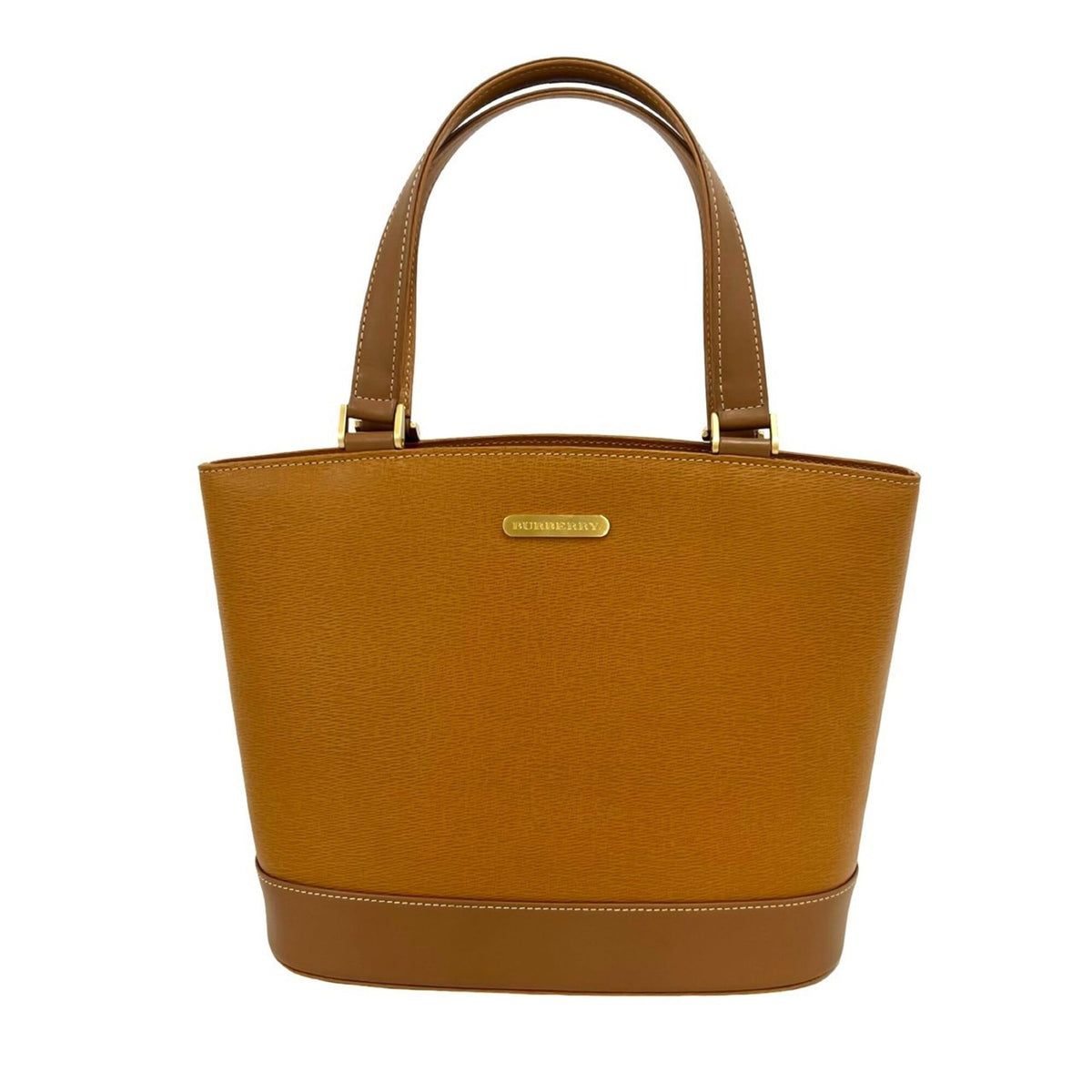 Burberry Brown Leather Handbag Tote Bag (Pre-Owned)