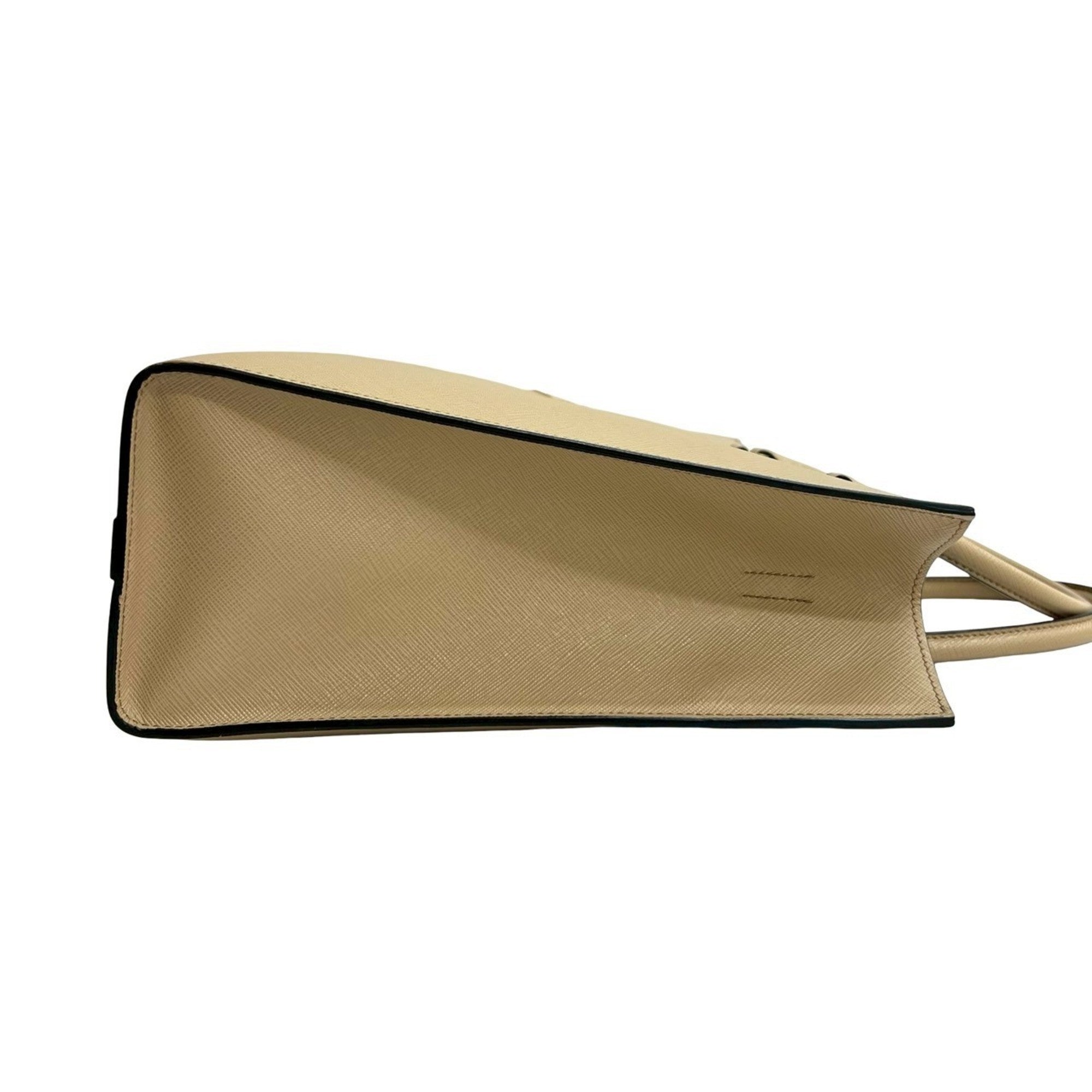 Prada Beige Leather Handbag Shoulder Bag Tote Bag (Pre-Owned)